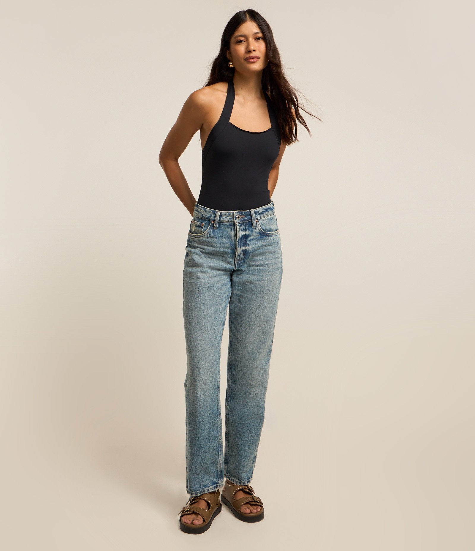 Body Frente Única em Microfibra com Decote Quadrado Preto 2