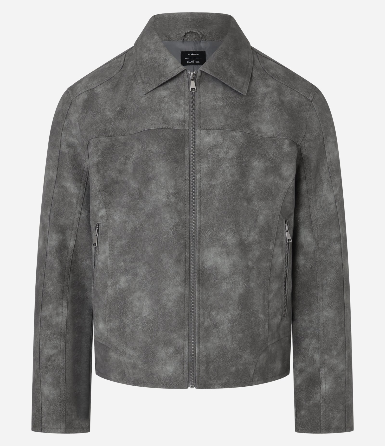 Jaqueta em Material Sintético com Recortes e Estampa Manchada Verde 6