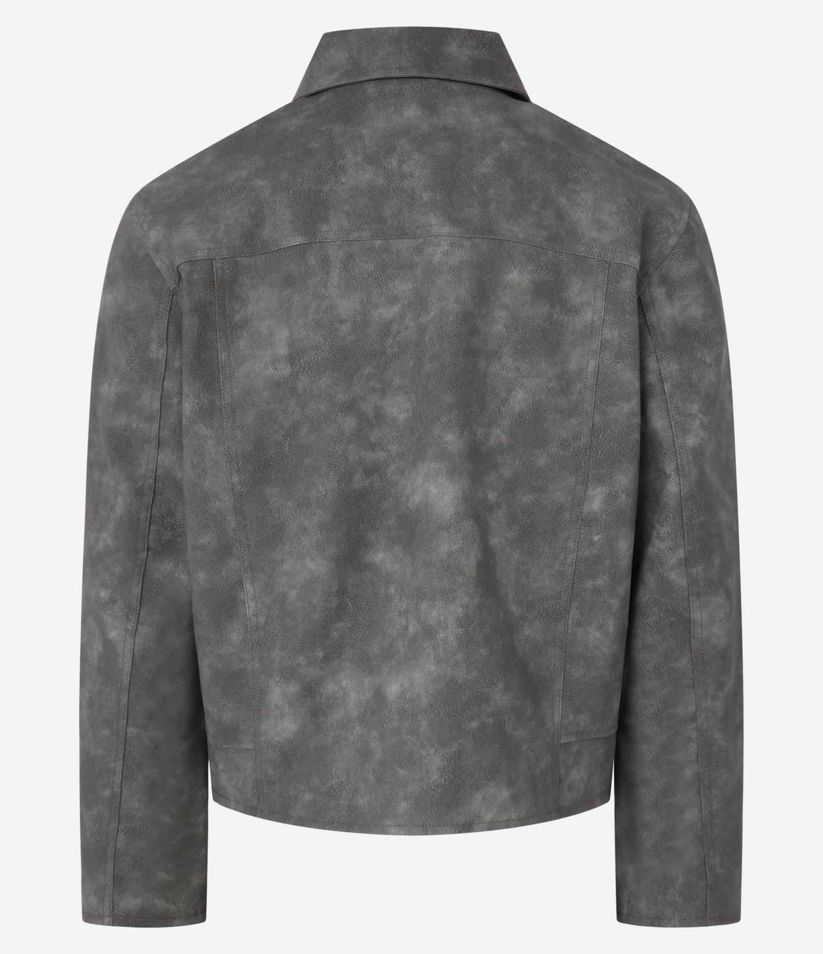 Jaqueta em Material Sintético com Recortes e Estampa Manchada Verde 8