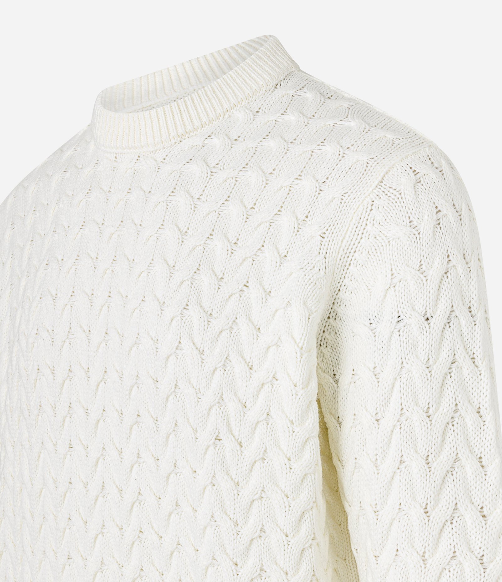 Suéter em Tricô com Textura Chevron Off White 5