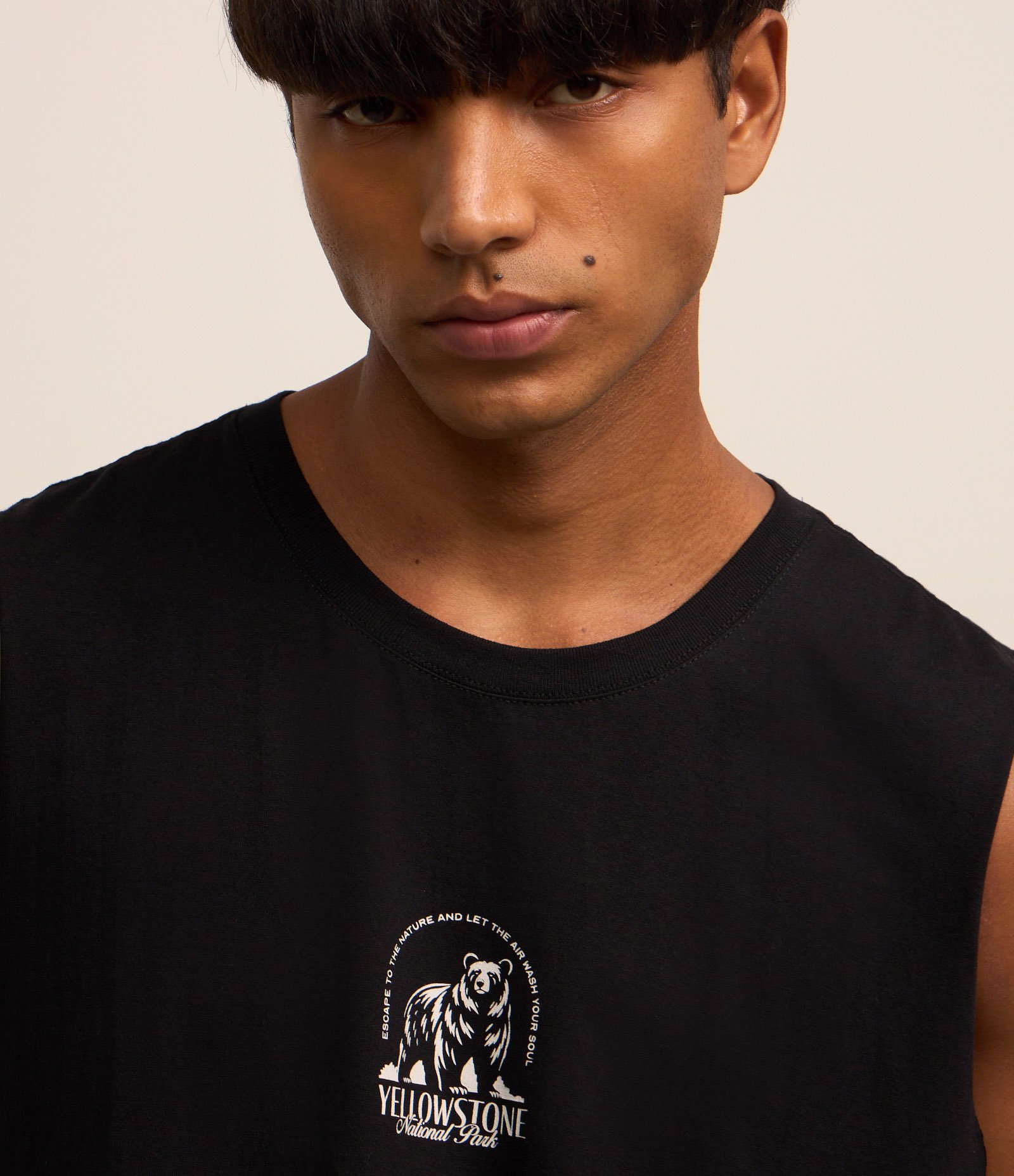 Regata Comfort em Algodão com Estampa de Urso Preto 3