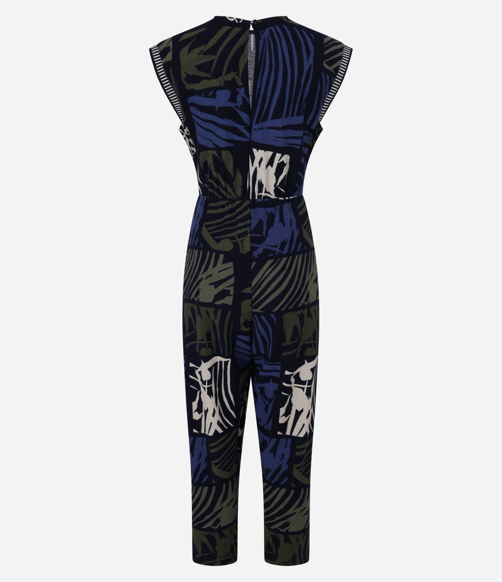 Macacão em Viscose com Estampa de Folhagem e Gola Careca Multicores 6