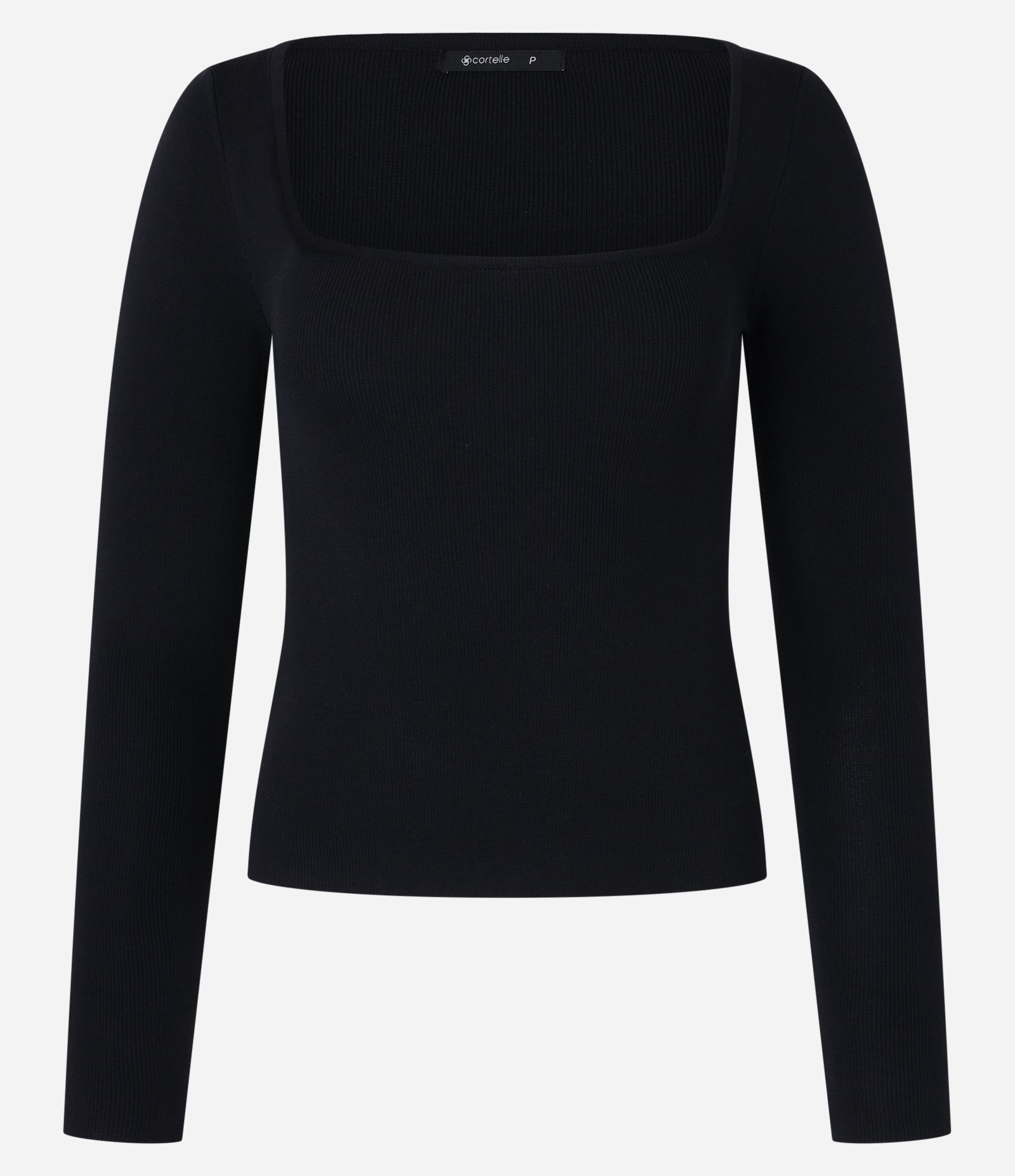 Blusa Básica Ajustada em Tricô Leve com Decote Quadrado Preto 5