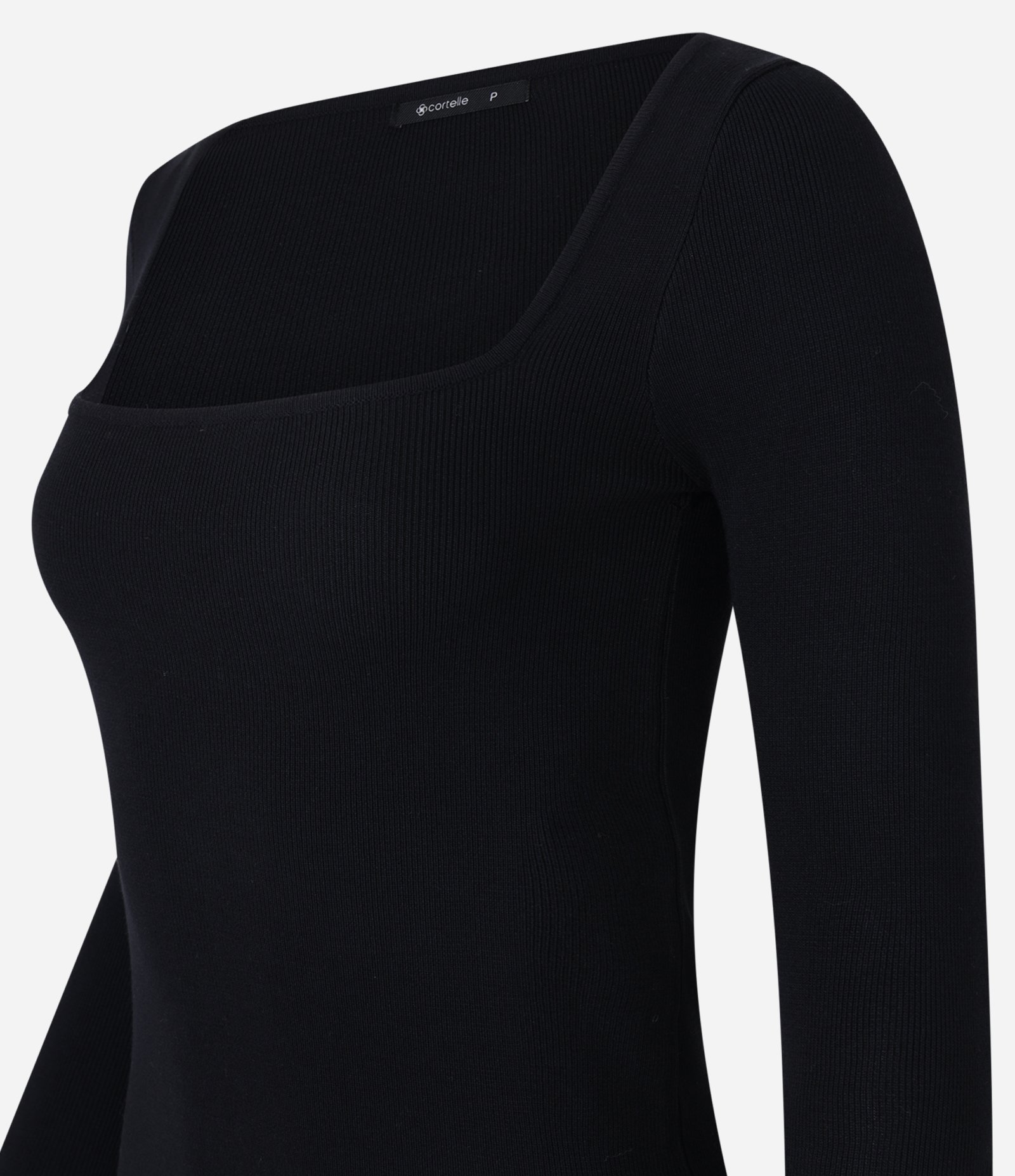 Blusa Básica Ajustada em Tricô Leve com Decote Quadrado Preto 6