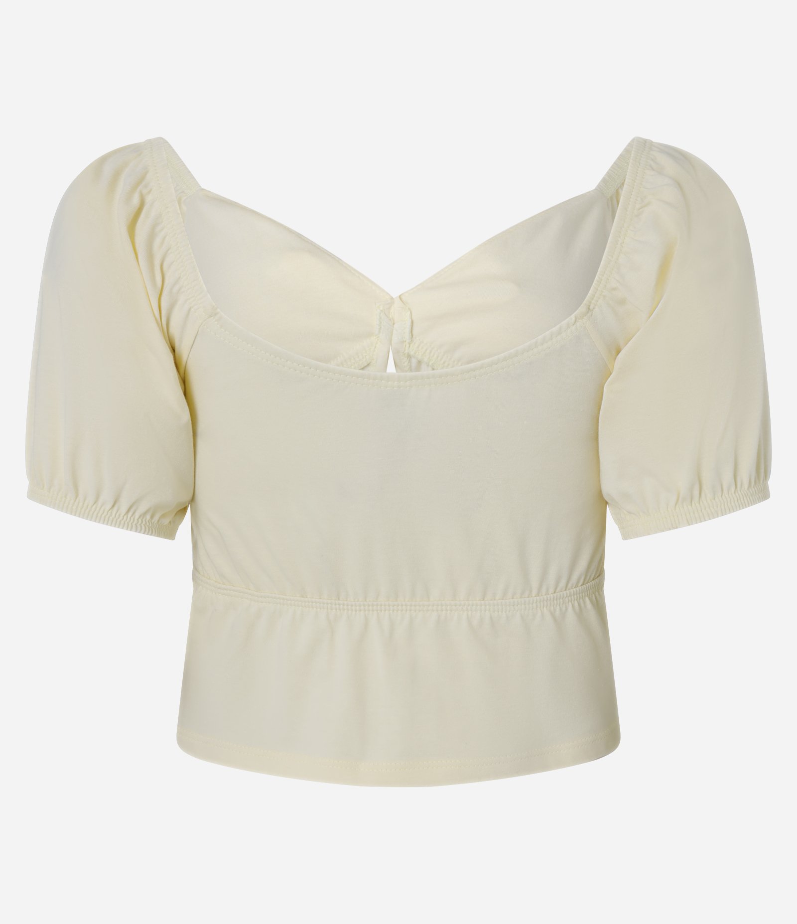 Blusa em Algodão com Amarração Frontal Amarelo Creme 5