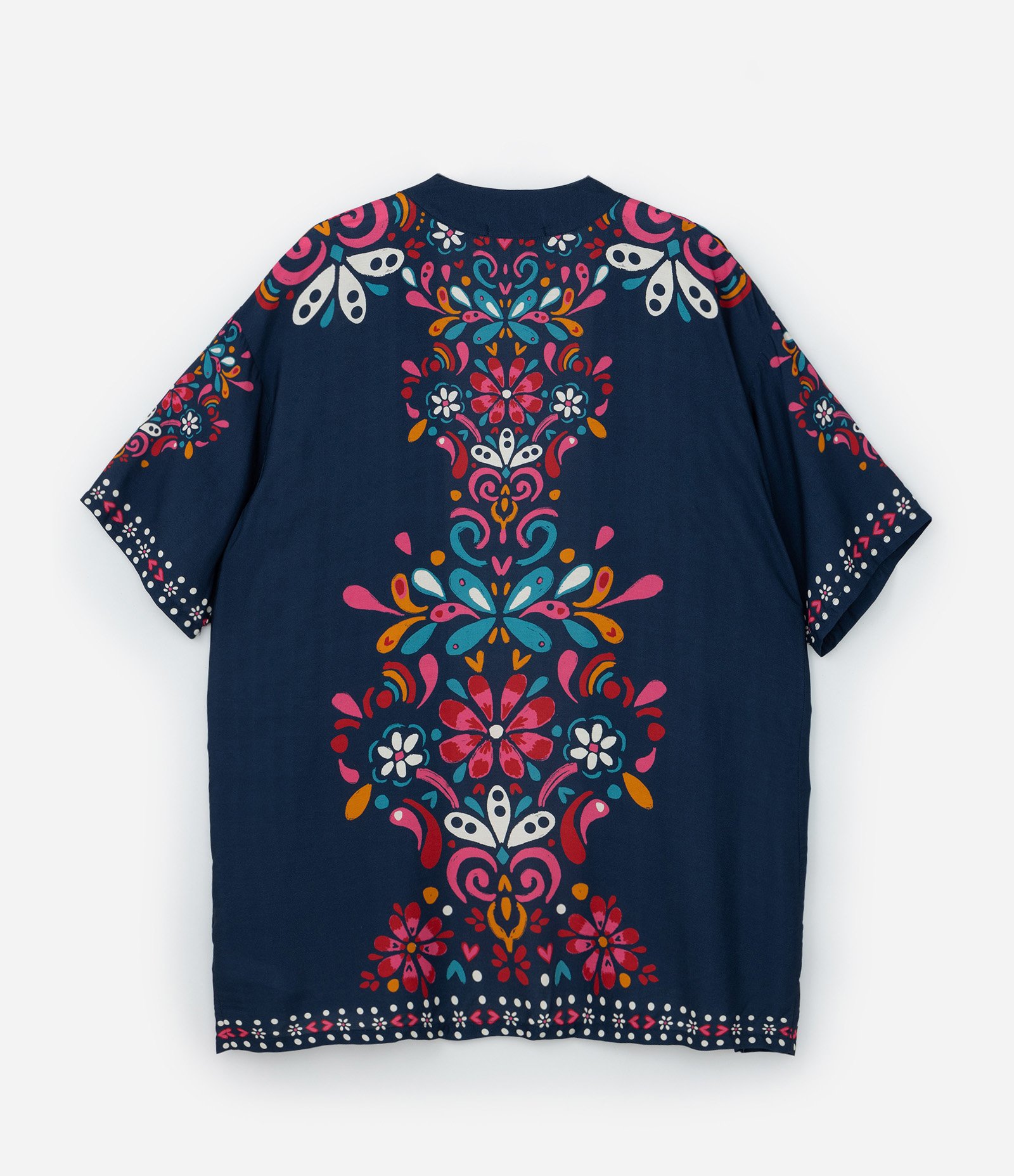 Kimono Alongado em Viscose Estampa Solar Curve & Plus Size Azul 6