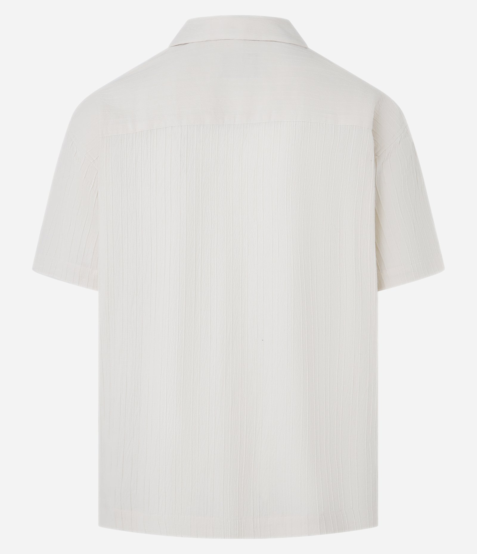 Camisa Boxy em Algodão com Gola Bowling Texturizada Bege 7