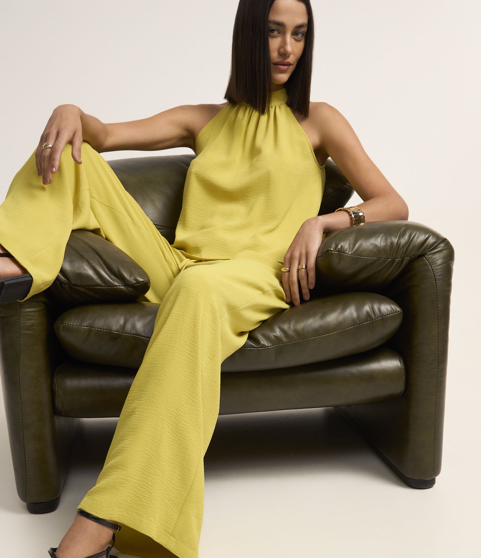 Calça Com Elástico E Amarração No Cós Airflow Amarelo 5