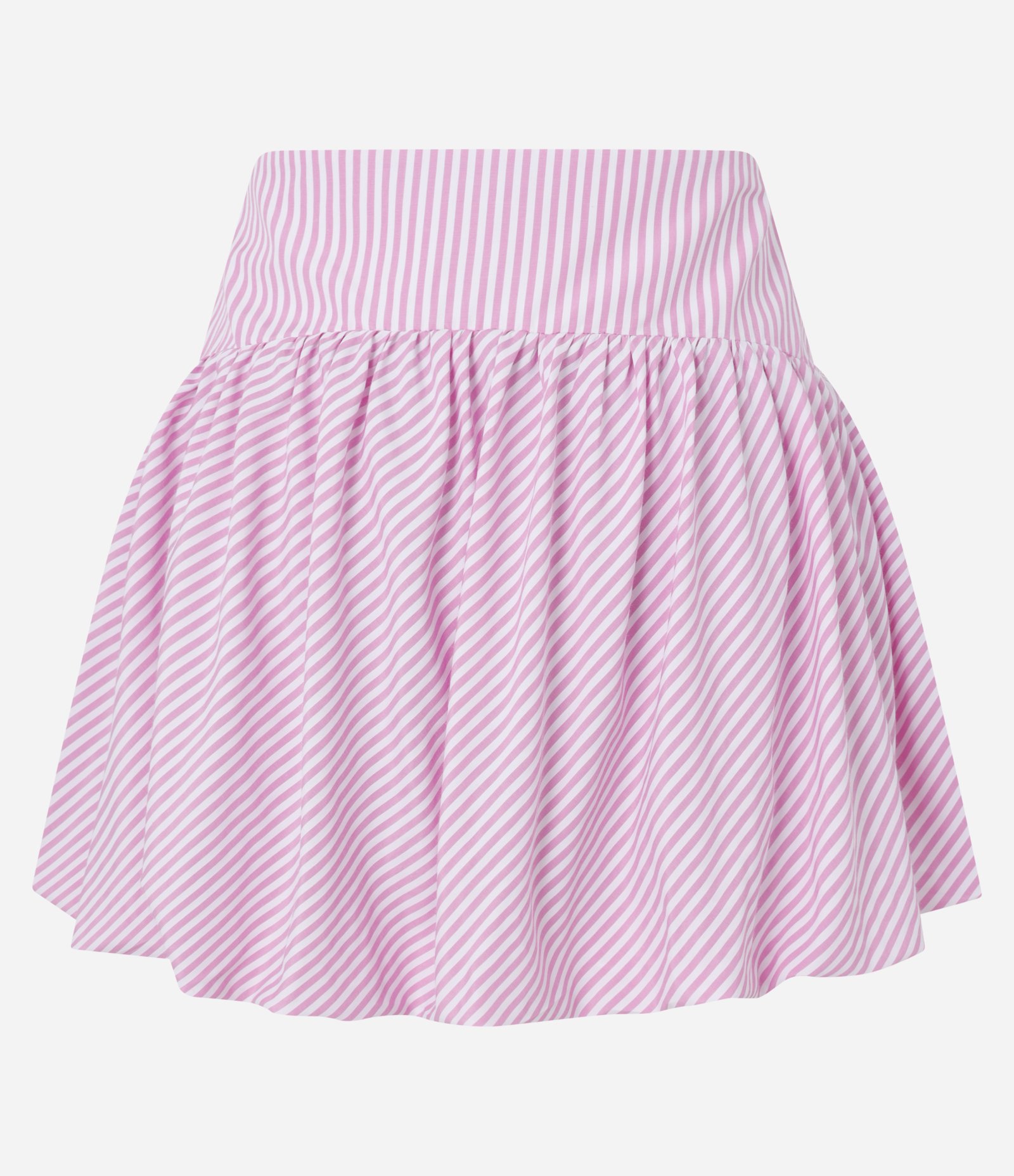 Mini Saia Balonê em Tricoline Listrado Rosa 5