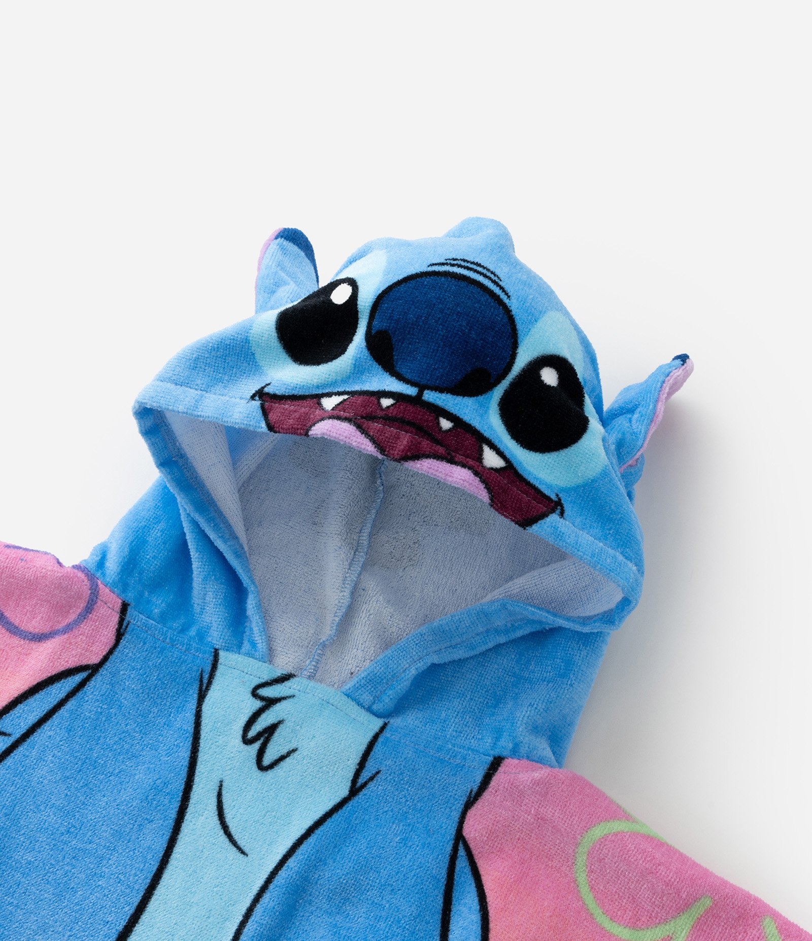 Poncho Infantil Atoalhado com Capuz e Estampa Stitch - Tam Único Multicores 5