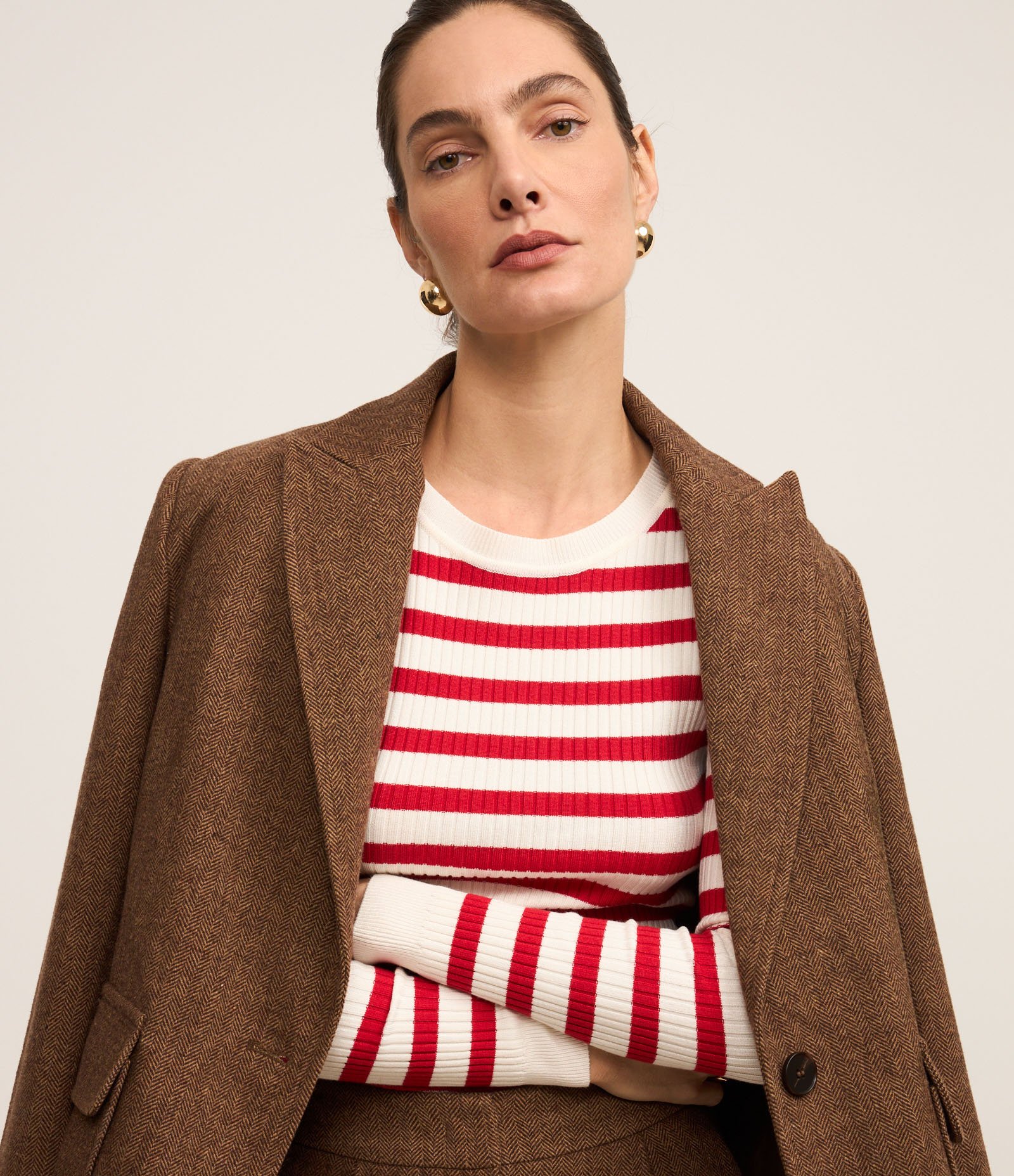 Suéter Listrado em Tricô com Gola Redonda Vermelho/Branco 5