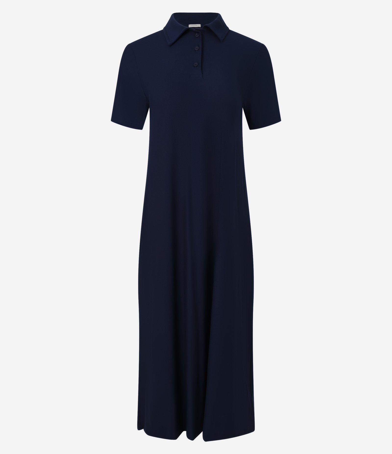 Vestido T-Shirt Midi em Viscose com Gola Polo Azul Marinho 6
