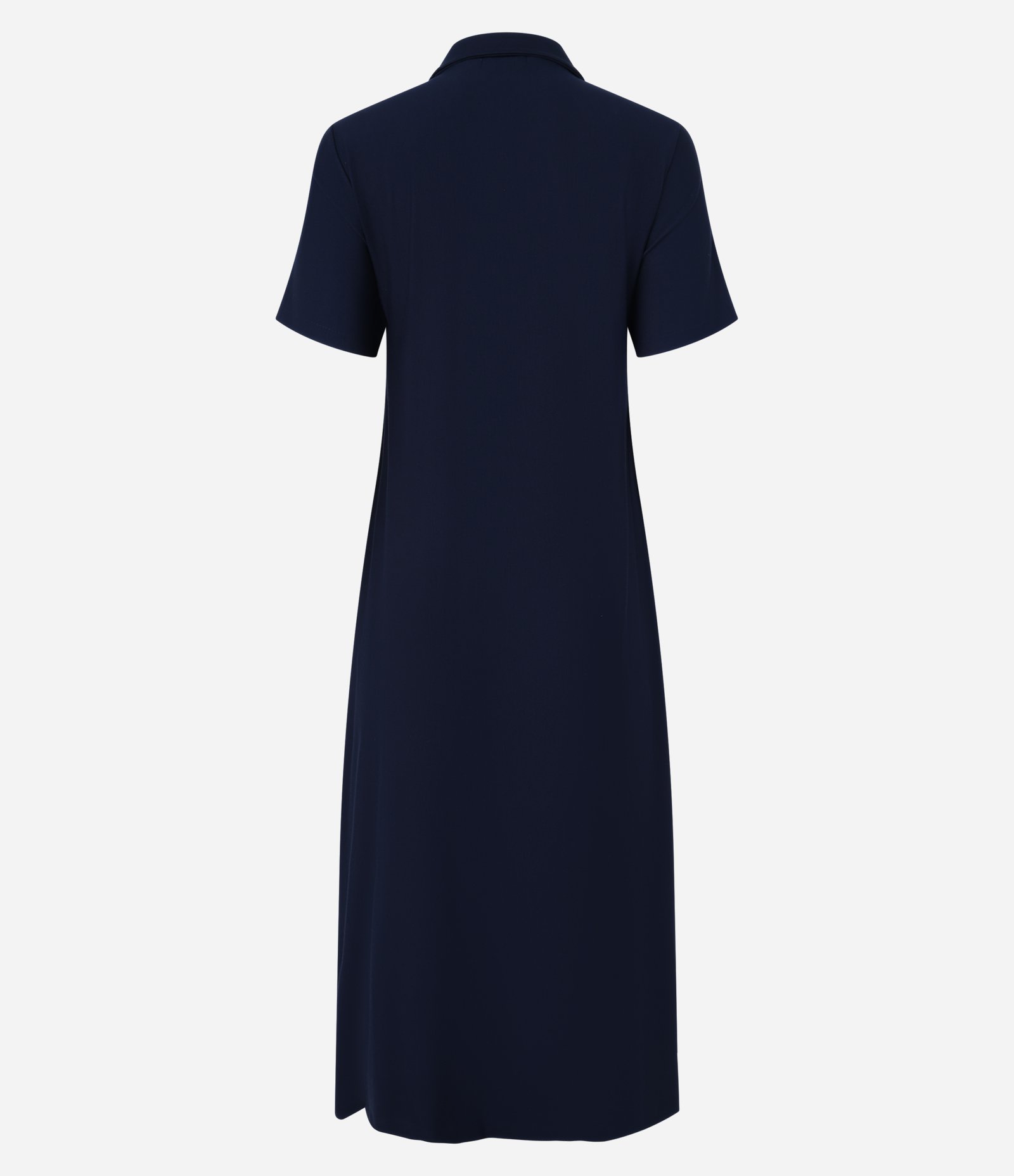 Vestido T-Shirt Midi em Viscose com Gola Polo Azul Marinho 7