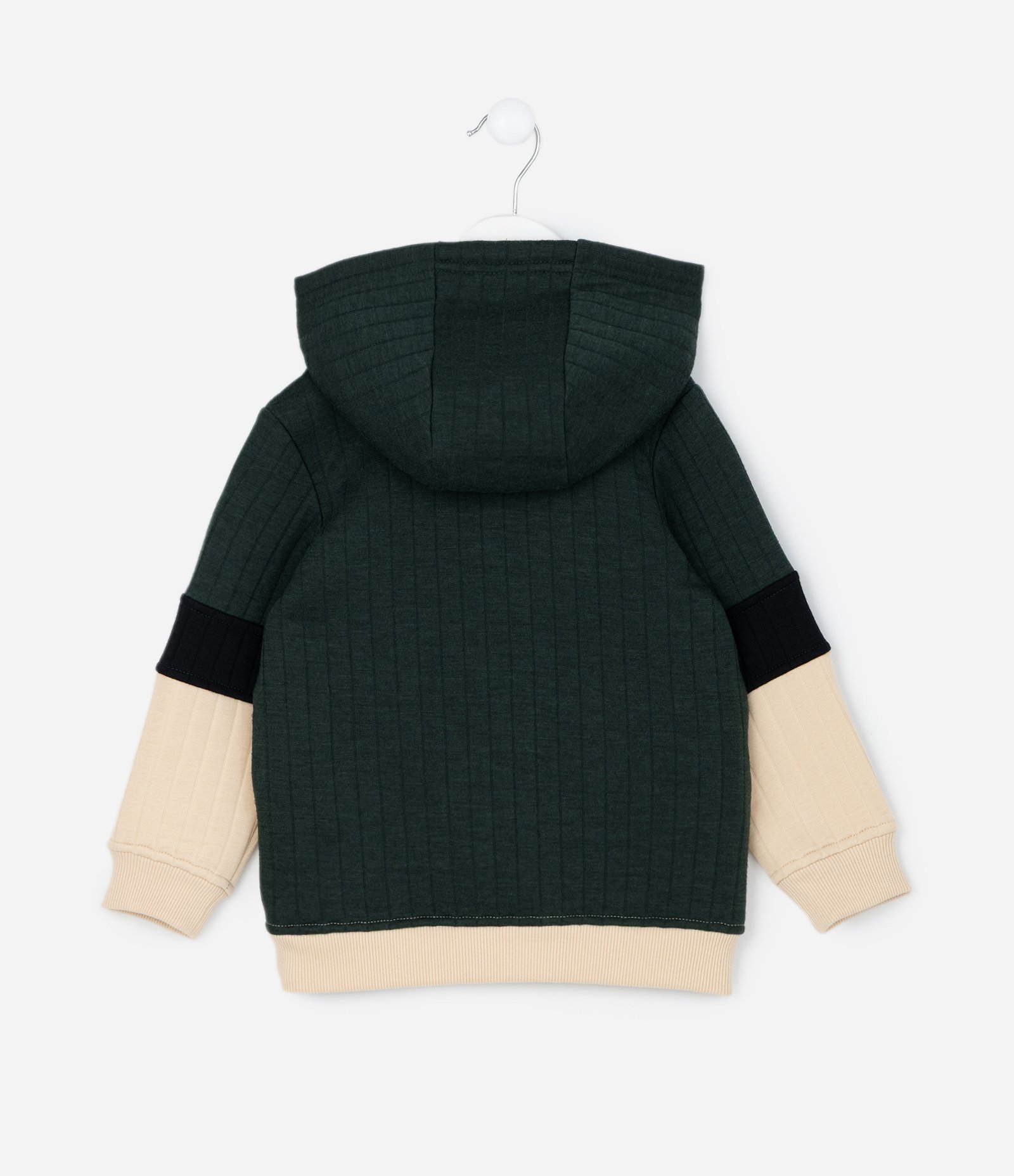 Conjunto Infantil com Casaco Canguru e Calça – Tam 1 a 5/6 Anos Verde Escuro/Bege 3