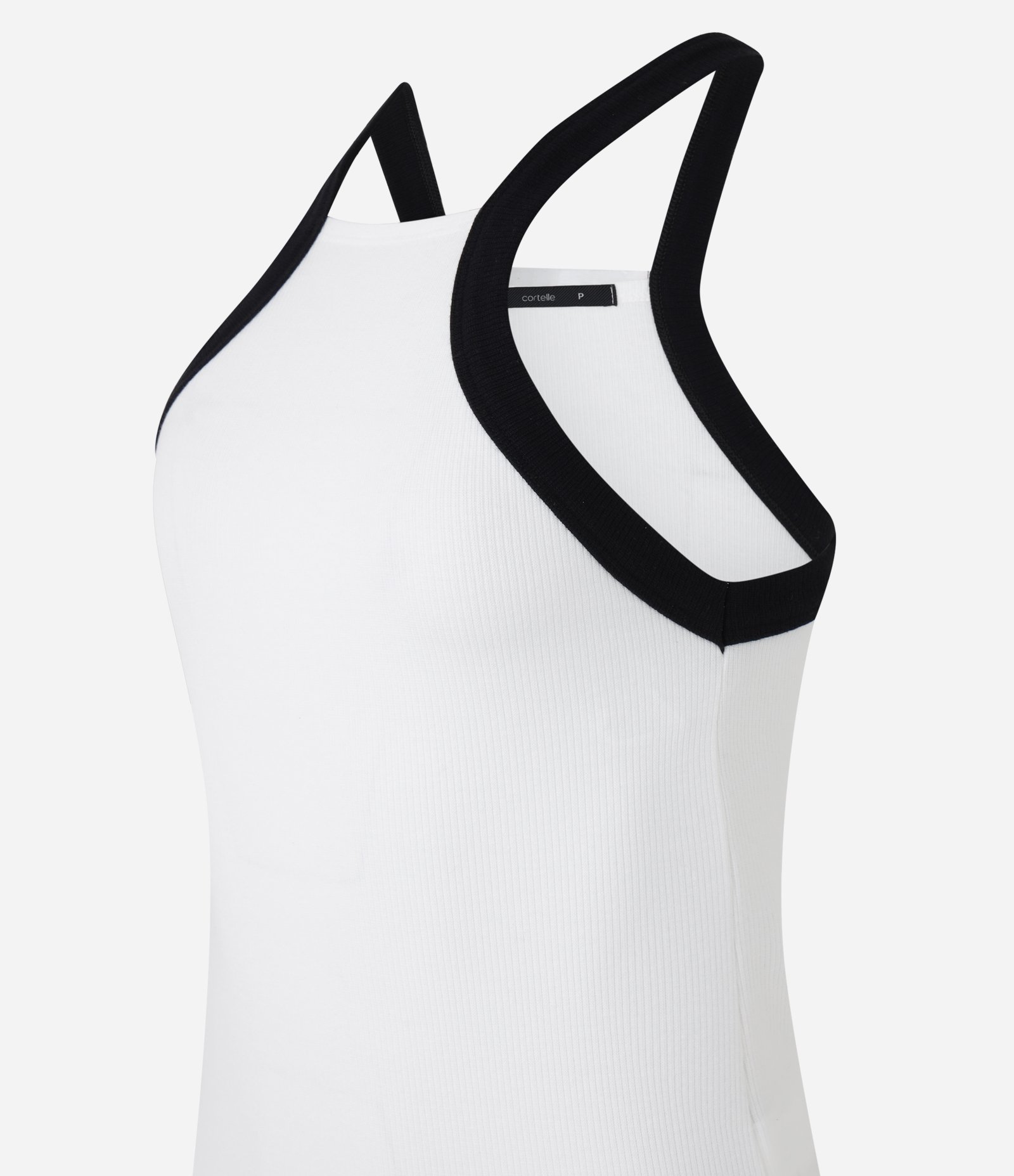 Regata em Ribana com Detalhe Contrastante na Cava Branco/Preto 6