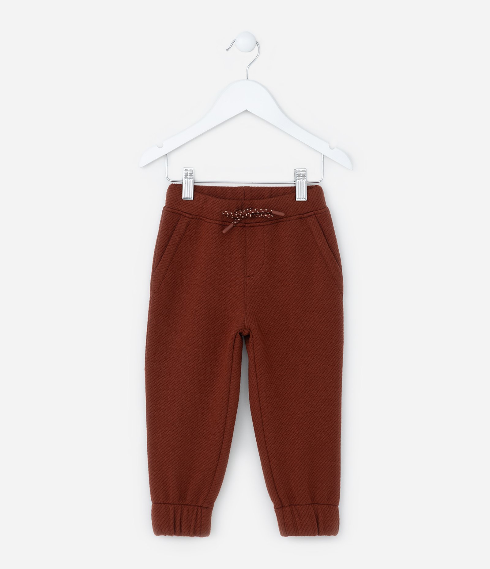 Calça Infantil em Moletom Texturizada - Tam 1 a 6 Anos Marrom 2