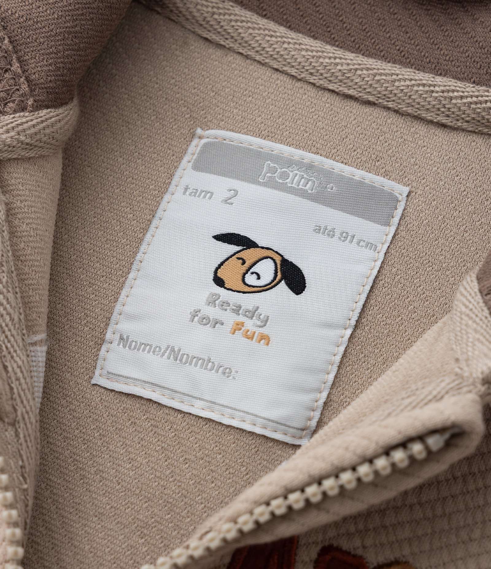 Casaco Infantil Texturizado com Estampa Ursinho - Tam 1 a 6 Anos Marrom 7