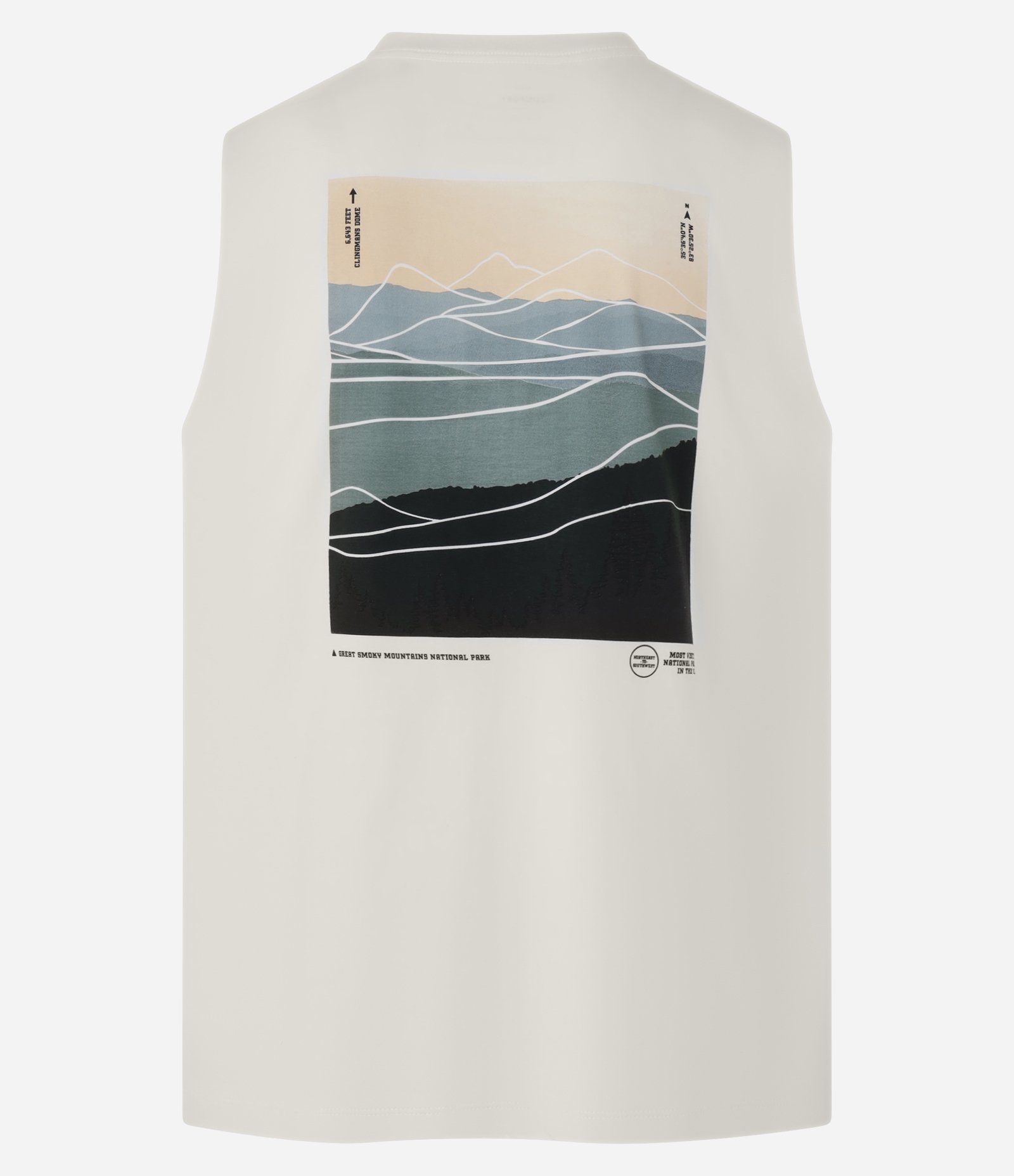 Regata Comfort em Algodão com Estampa de Montanha Branco 7