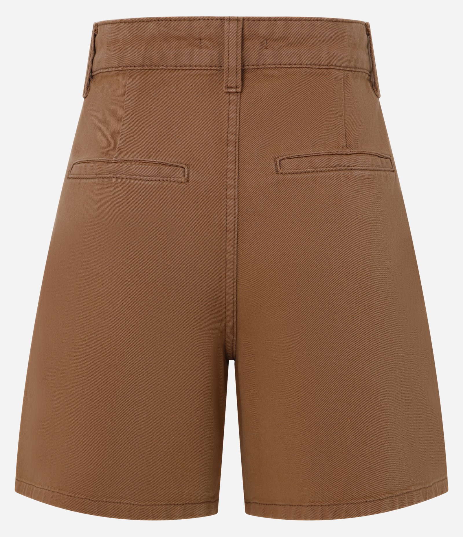 Short Mom em Sarja com Bolsos Frontais Marrom 6