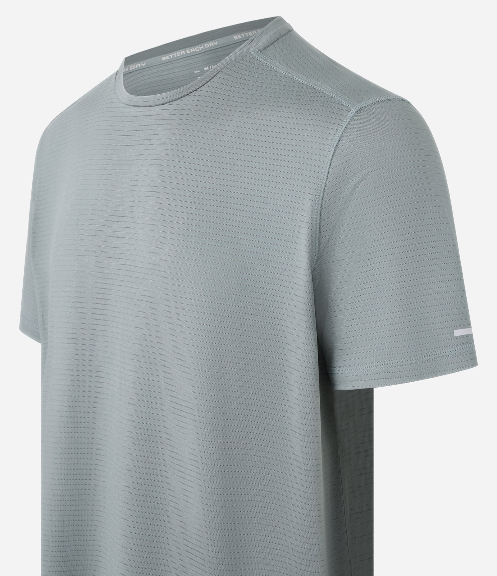 Camiseta Esportiva em Tecnologia Dry com Textura e Linha Contrasnte Verde 7