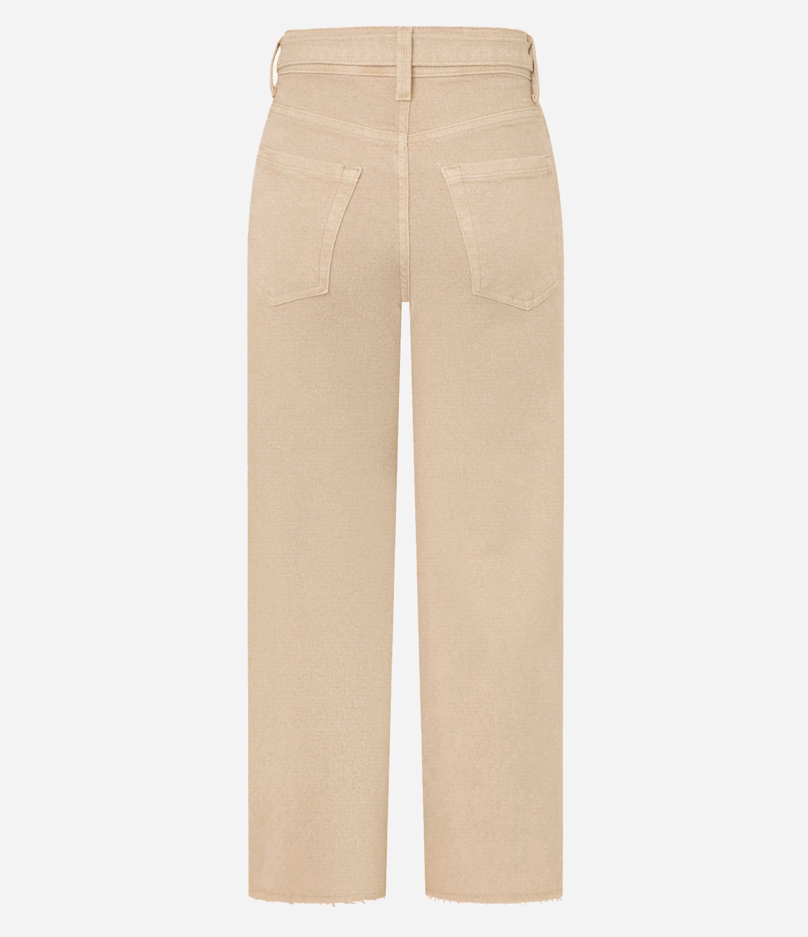 Calça Reta Cropped em Sarja com Cinto Afivelado Gelo 6