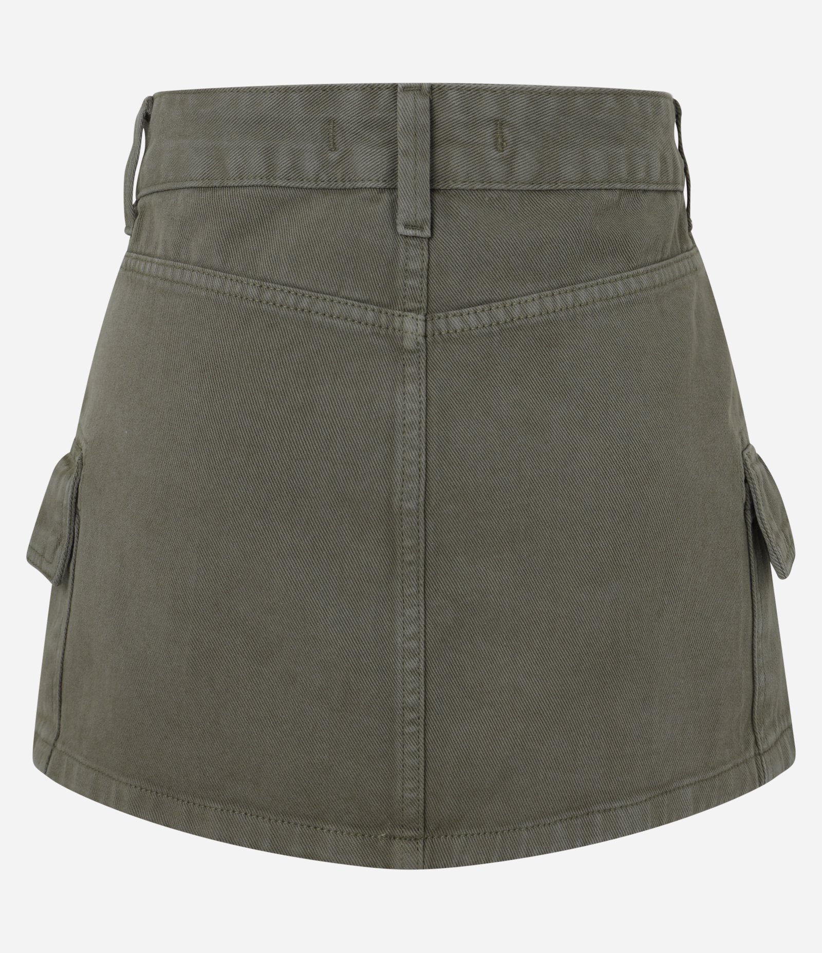 Saia Curta em Sarja com Bolsos Cargo Verde 2
