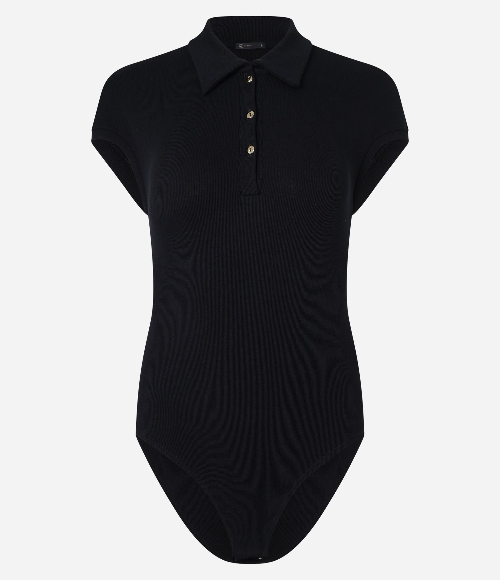 Body em Ribana com Gola Polo Preto 5