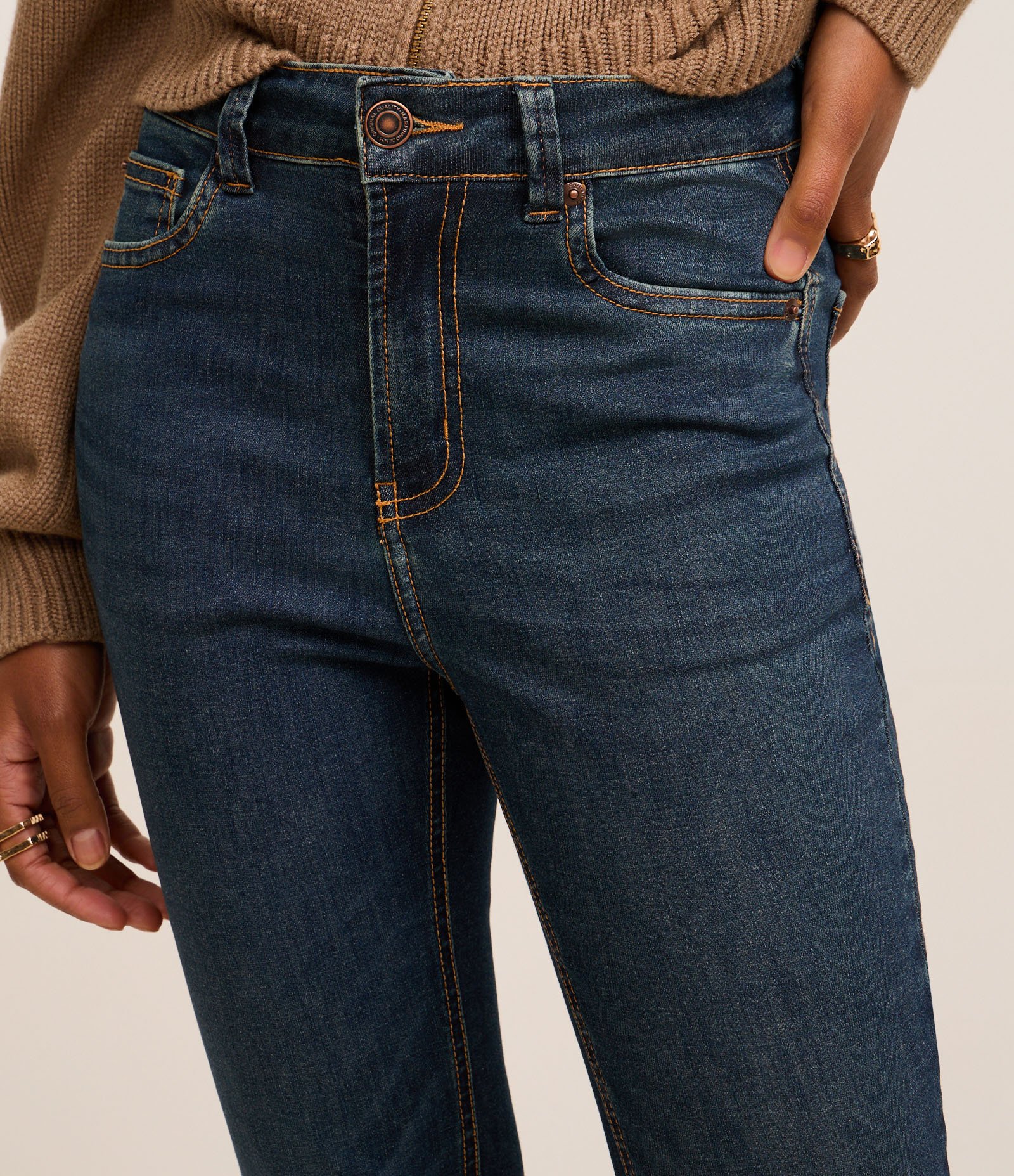 Calça Skinny em Jeans com Cintura Alta Azul 3