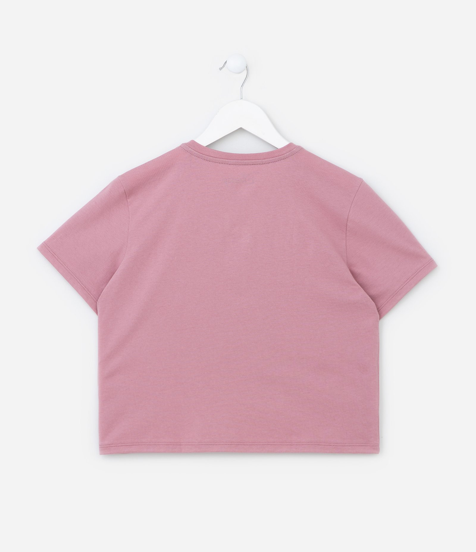 Camiseta Curta Infantil com Estampa Stitch e Angel - Tam 5 a 14 Anos Rosa 2