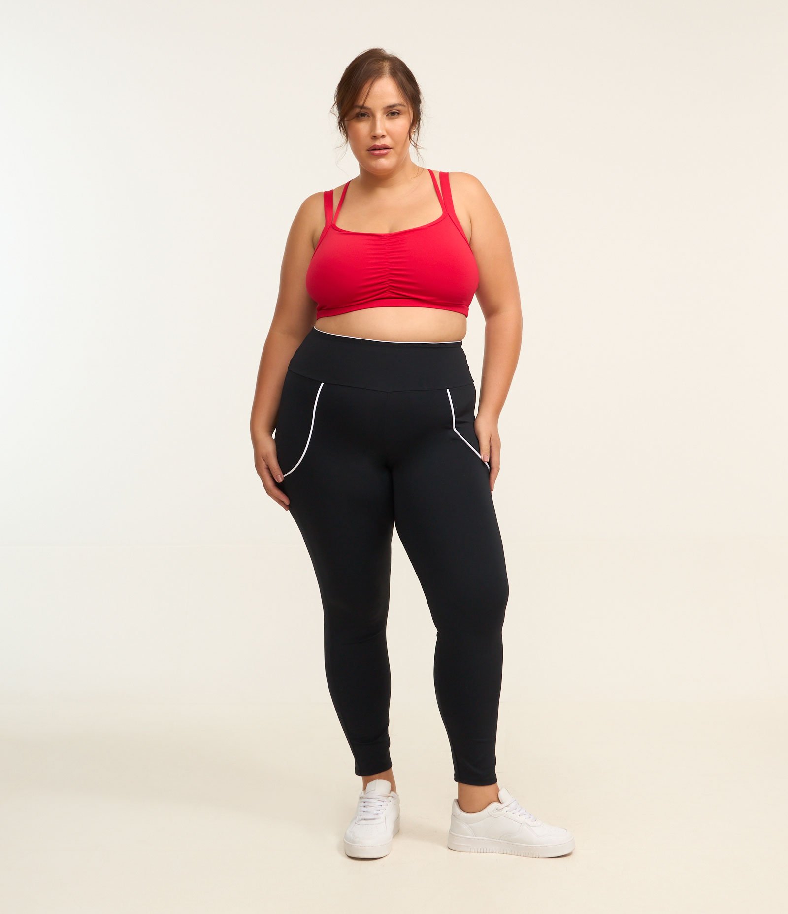 Calça Legging Esportiva com Tecnologia Dry Curve e Plus Size Preto 1