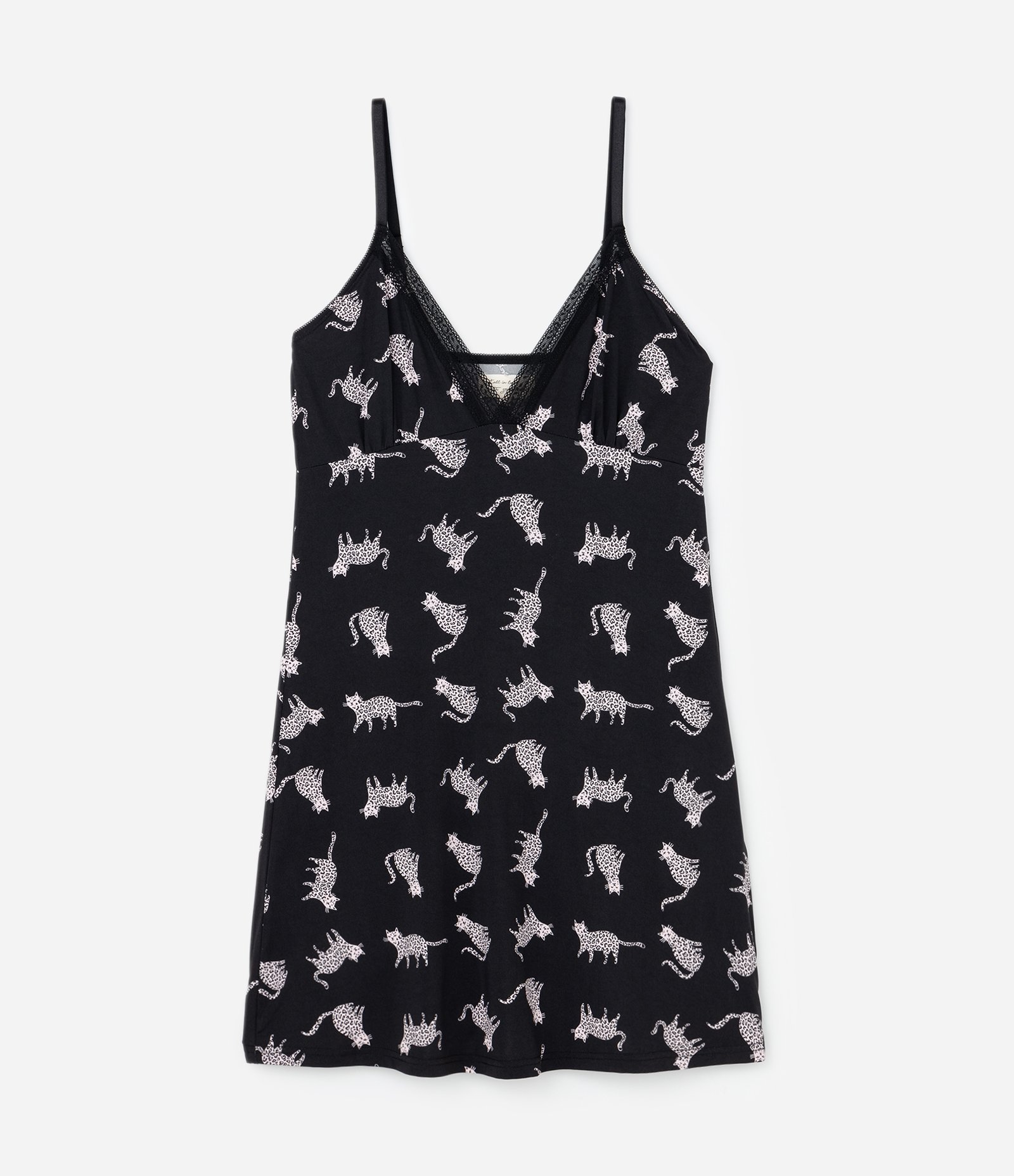 Camisola Curta em Microfibra Estampada de Gatinho com Nécessaire 5