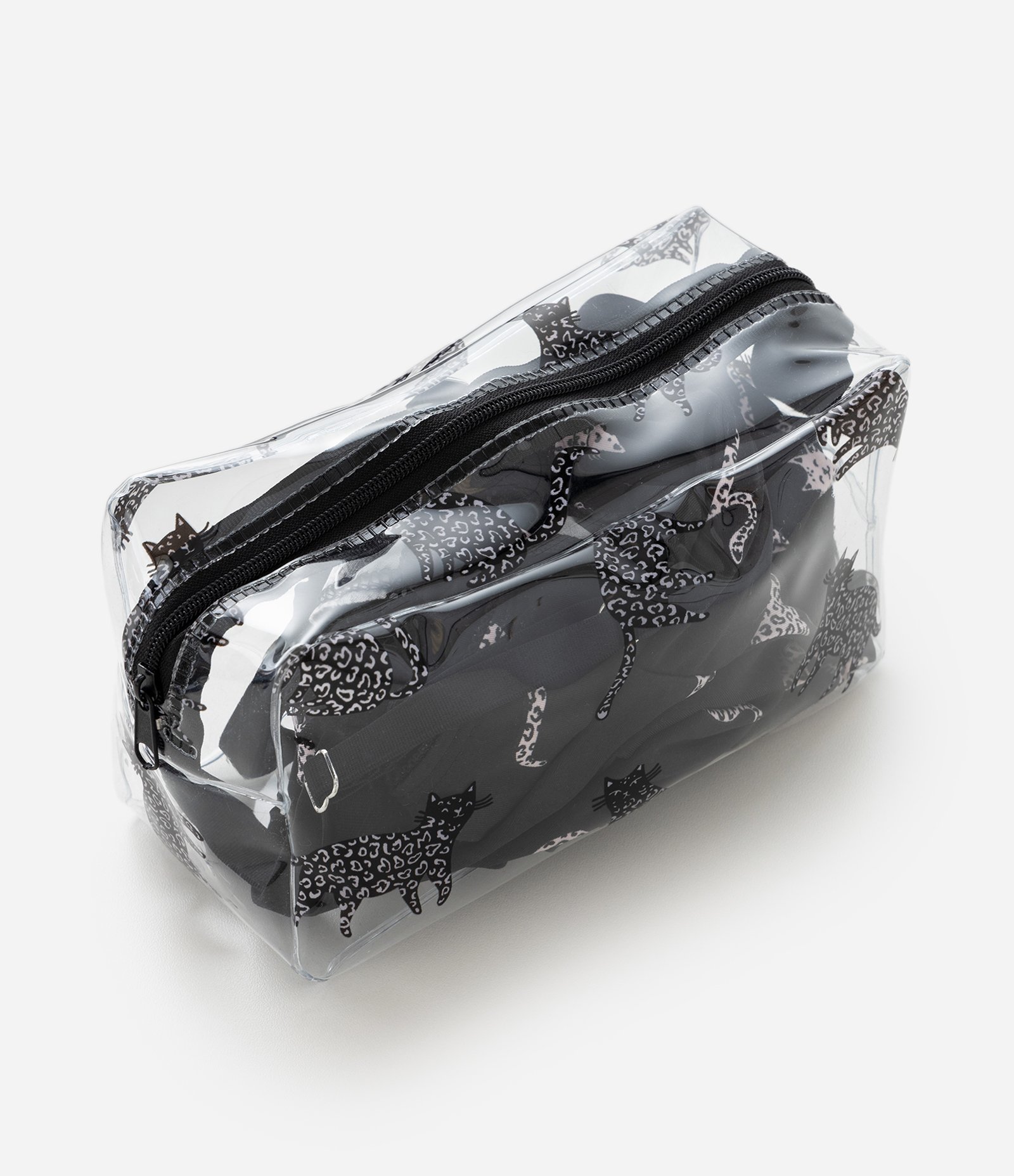 Camisola Curta em Microfibra Estampada de Gatinho com Nécessaire 7