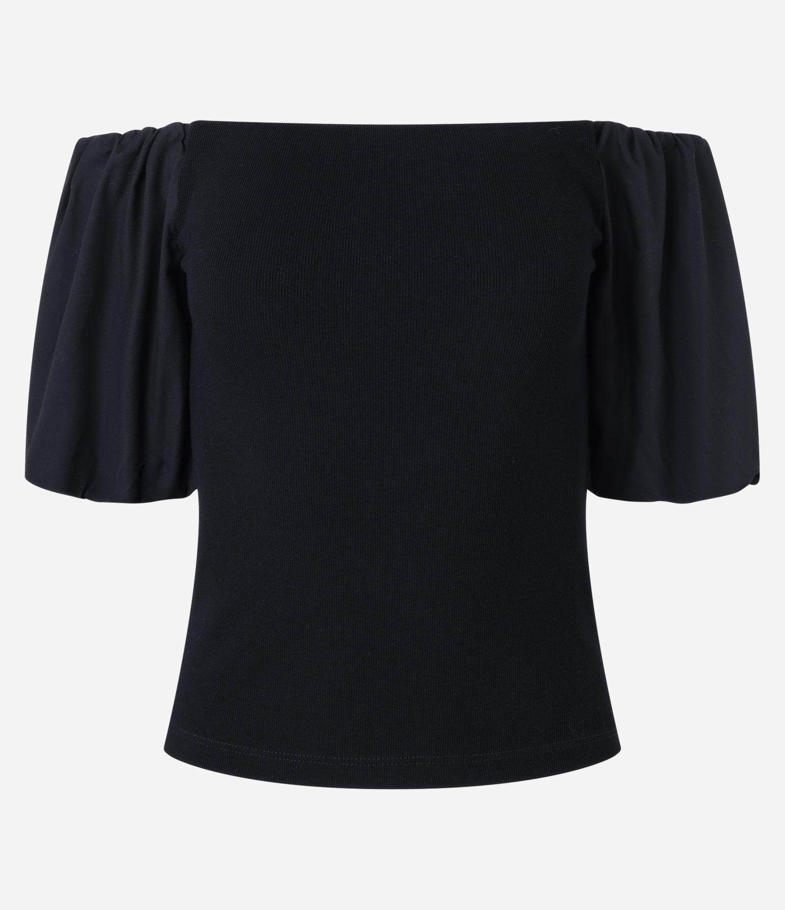 Blusa em Ribana com Decote Ombro a Ombro Preto 4