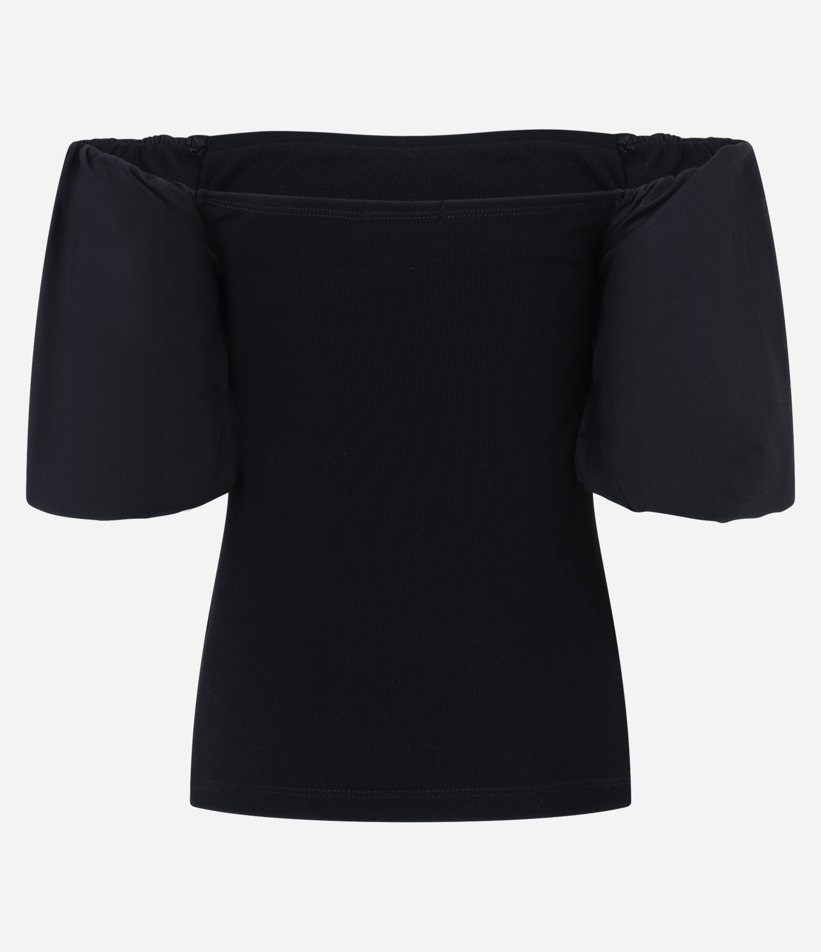 Blusa em Ribana com Decote Ombro a Ombro Preto 5
