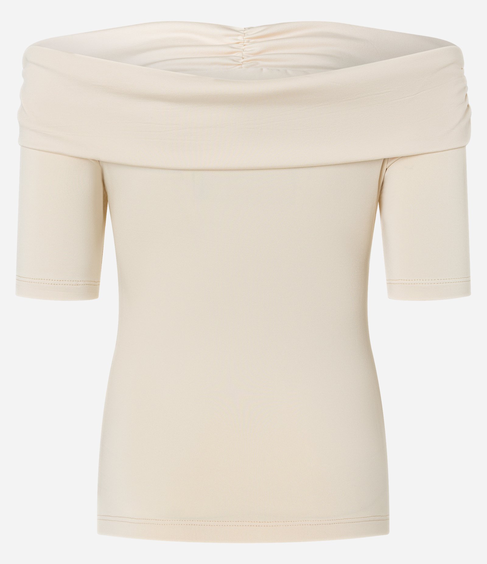 Blusa Ombro a Ombro com Drapeado e Detalhe Dobrado no Decote Off White 6