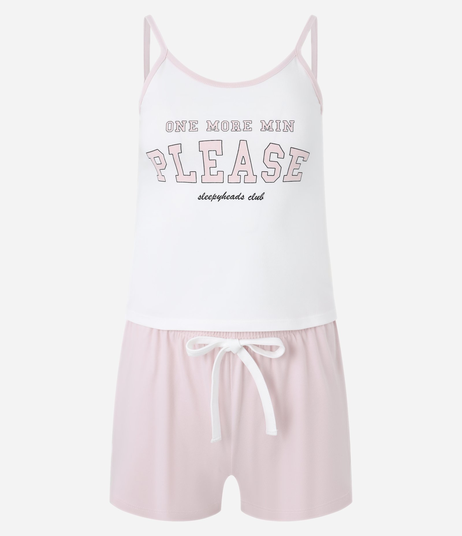 Pijama Short Doll Estampa Lettering Please Rosa/Branco 4