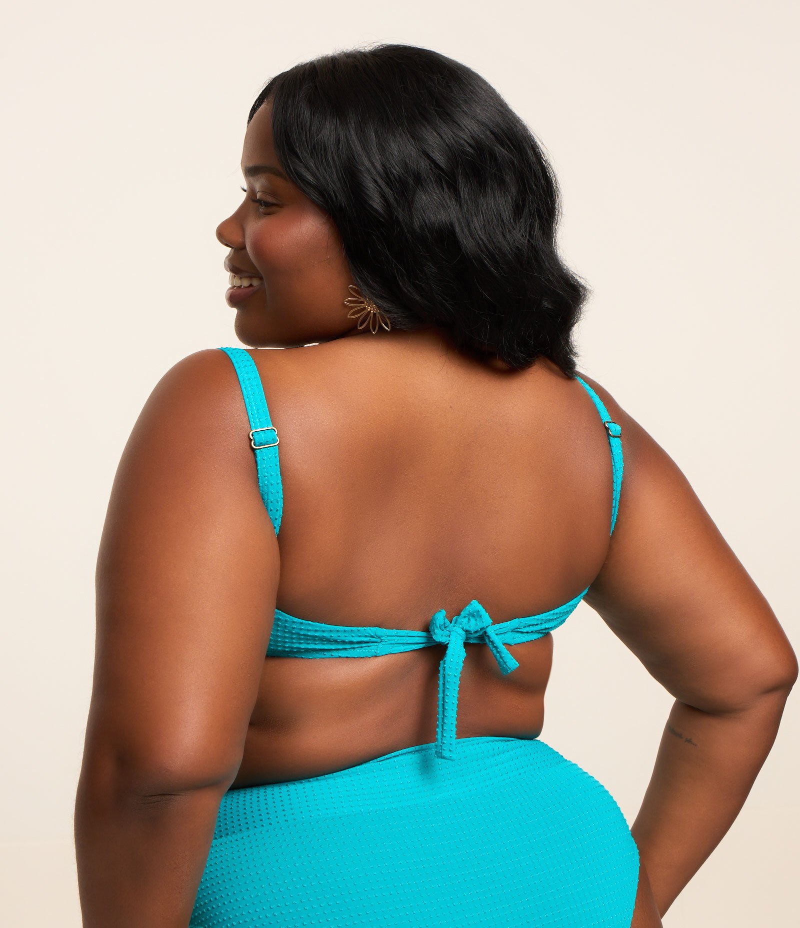 Biquíni Top Reto Torcido e Texturizado Curve & Plus Size Verde 3