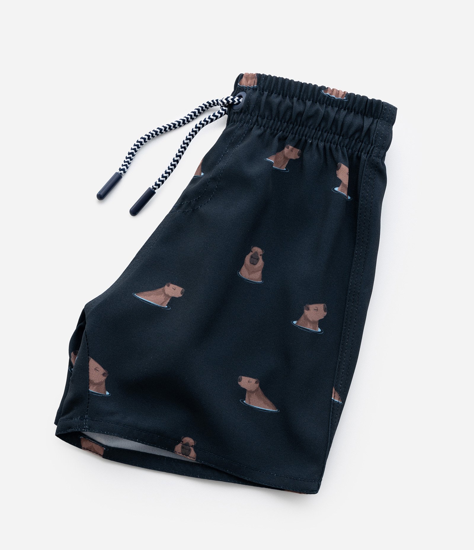 Bermuda Infantil com Estampa de Capivaras - Tam 1 a 5 Anos Azul 5