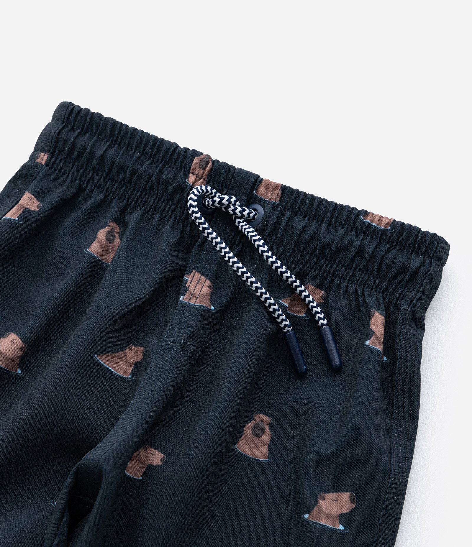 Bermuda Infantil com Estampa de Capivaras - Tam 1 a 5 Anos Azul 6