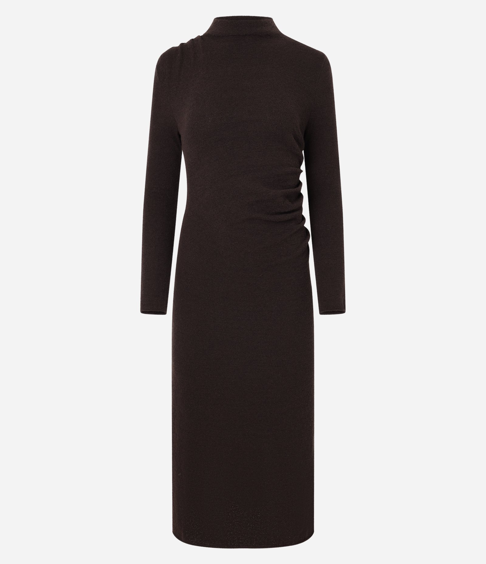 Vestido Long Midi em Tricô com Gola Degagê Marrom 7