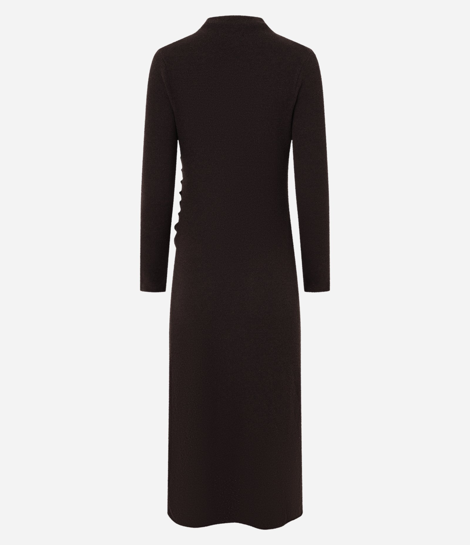 Vestido Long Midi em Tricô com Gola Degagê Marrom 9