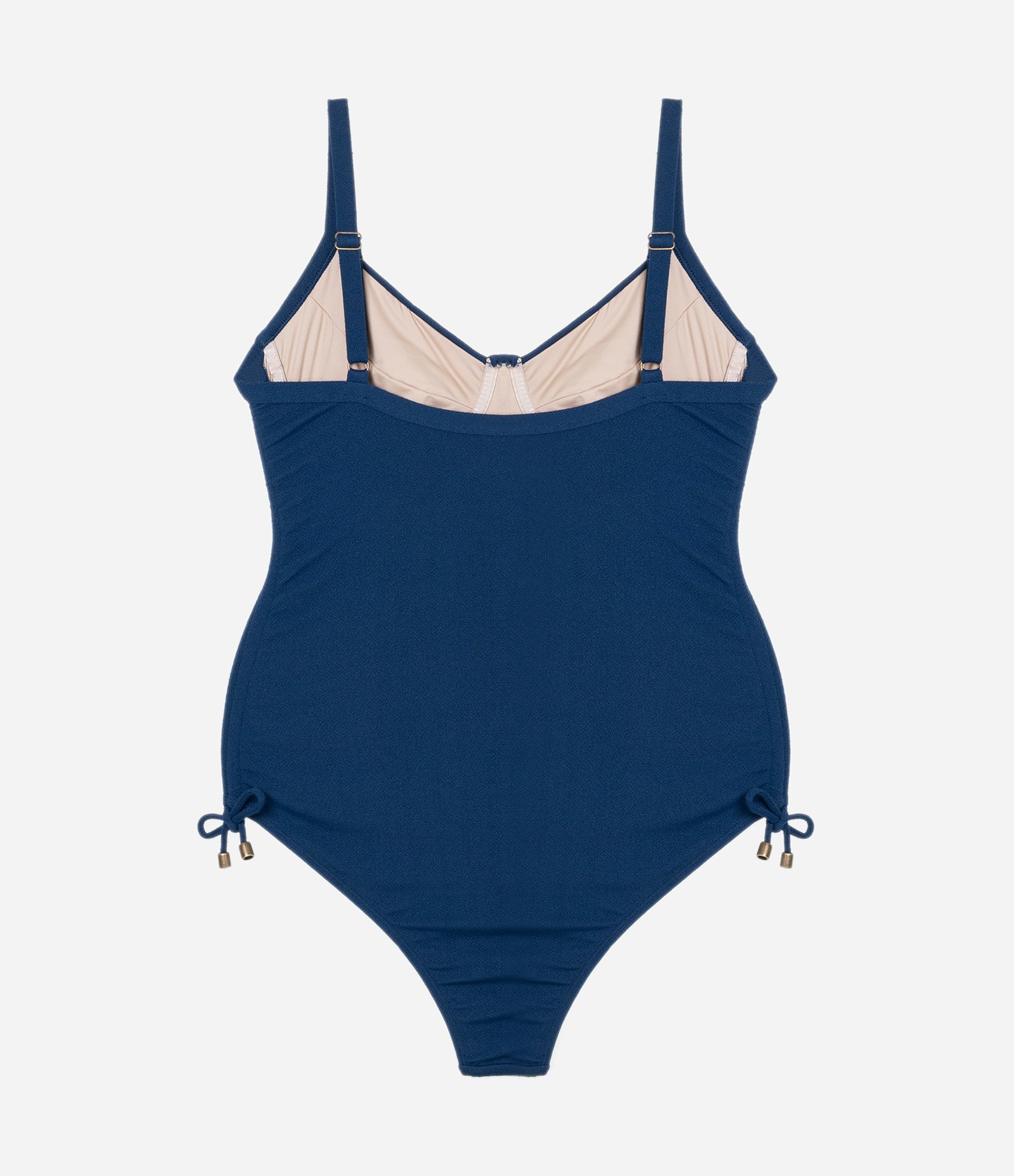 Maiô Meia Taça Texturizado sem Bojo Curve e Plus Size Azul Marinho 6