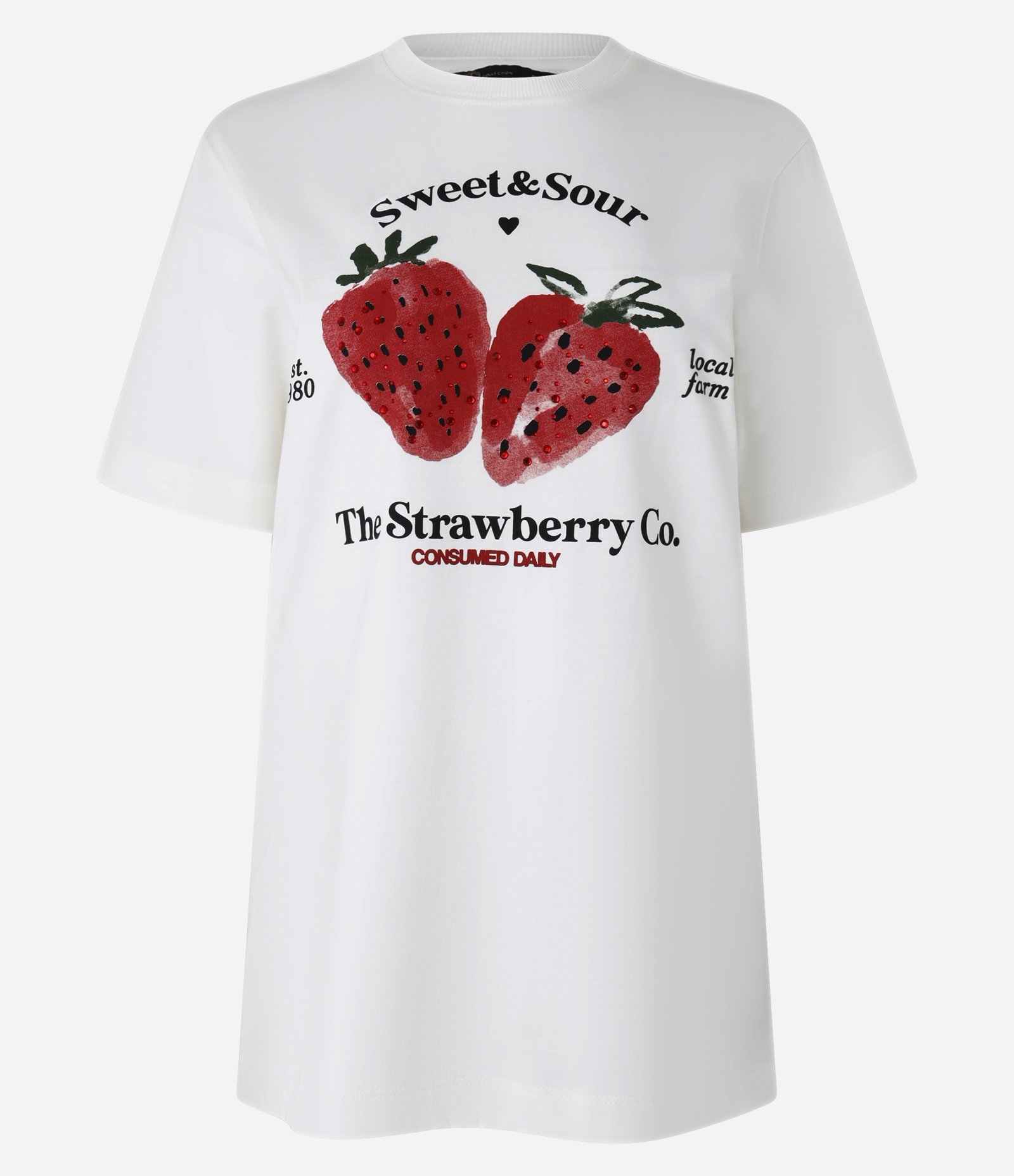 Camiseta em Algodão com Morangos Estampados Off White 4