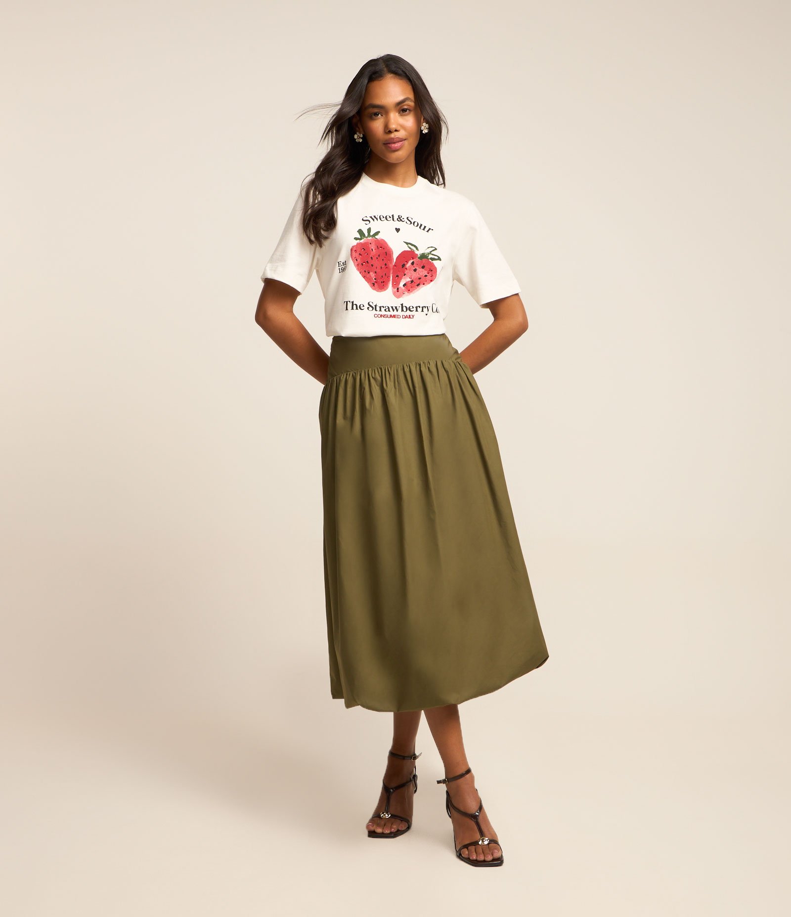 Camiseta em Algodão com Morangos Estampados Off White 2