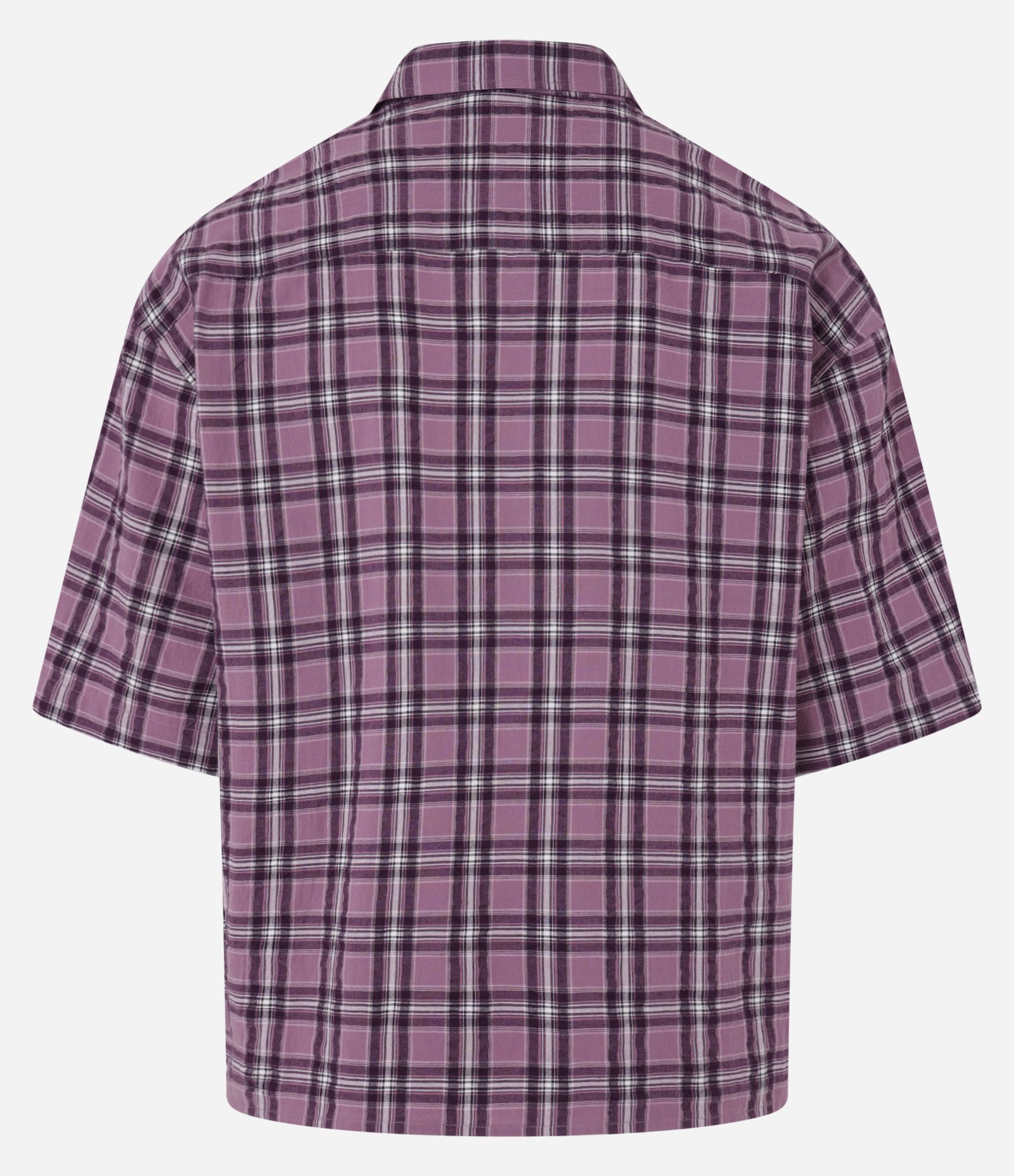 Camisa Oversized em Flanela com Efeito Amassado Lilás 2