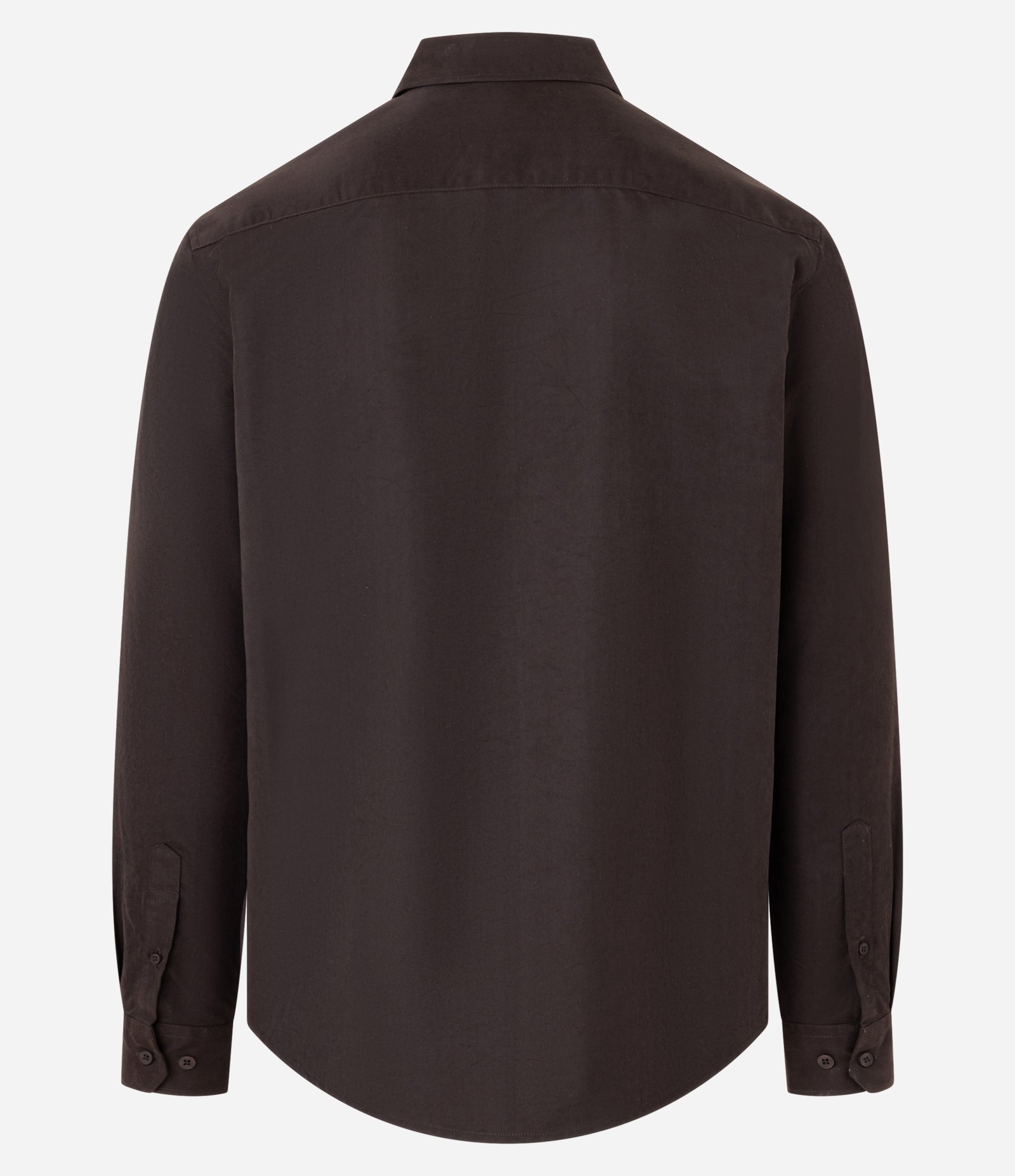Camisa Regular em Sarja com Abotoamento Marrom 7