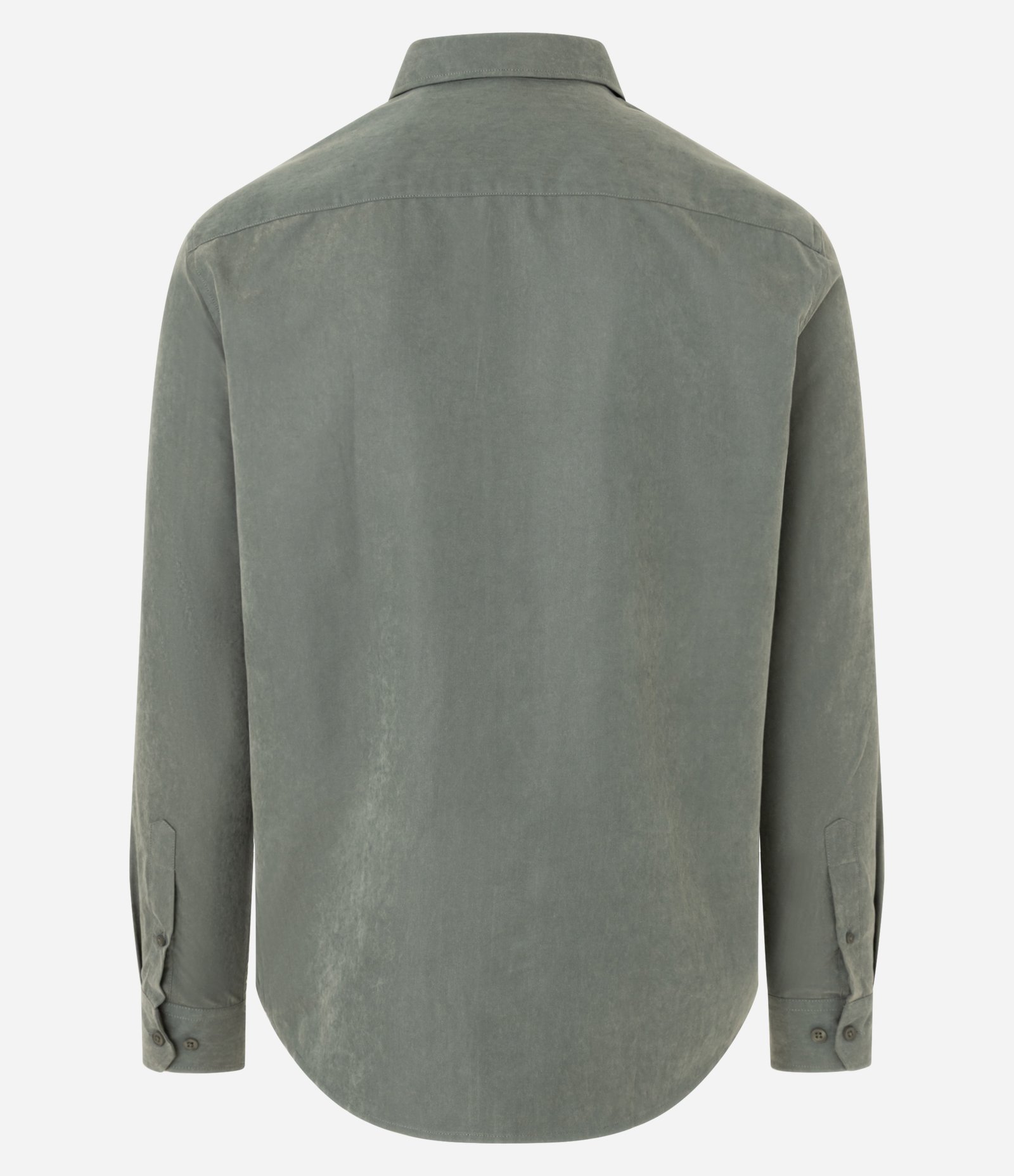 Camisa Regular em Sarja com Abotoamento Verde 6