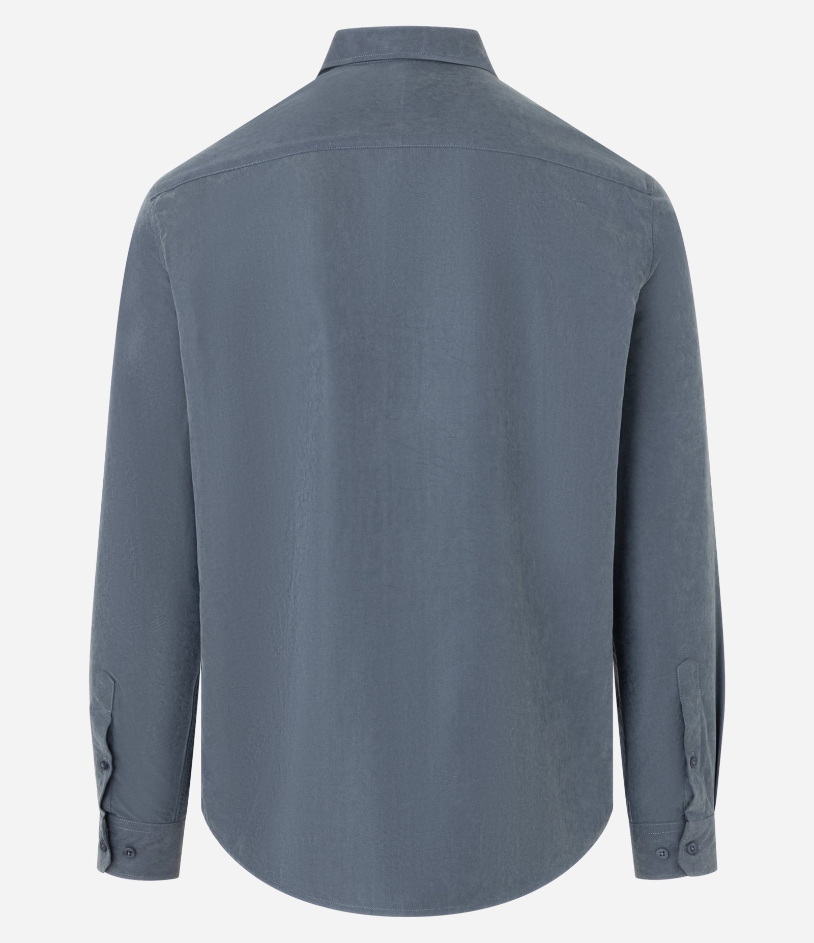 Camisa Regular em Sarja com Abotoamento Azul 6