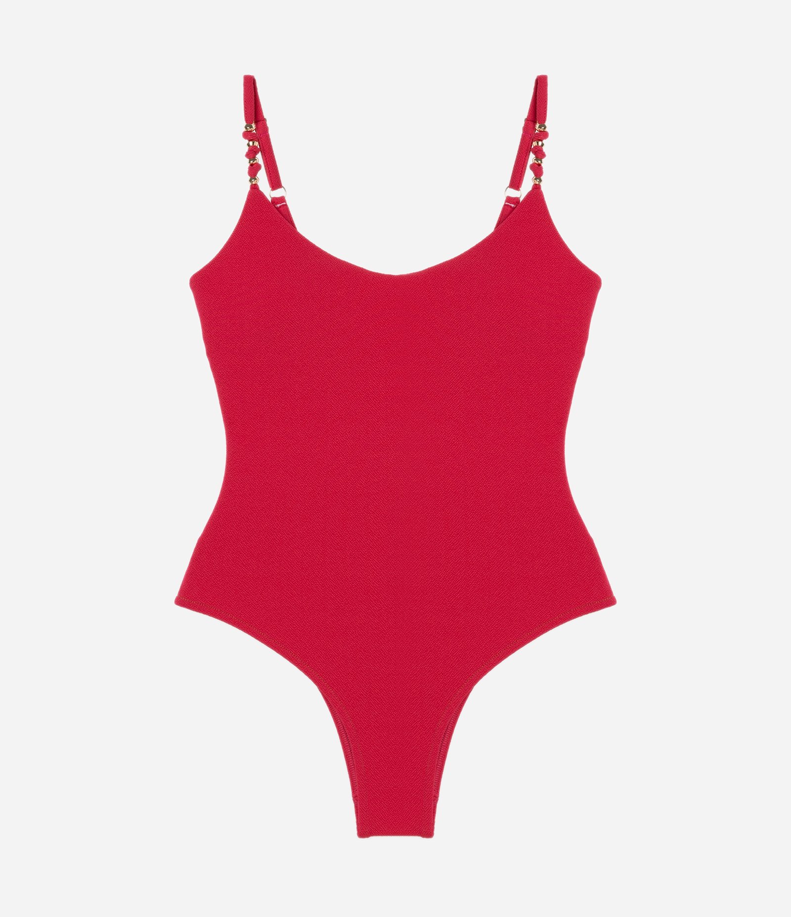 Maio com Bojo Removível e Detalhes de Metal na Alça Vermelho 5