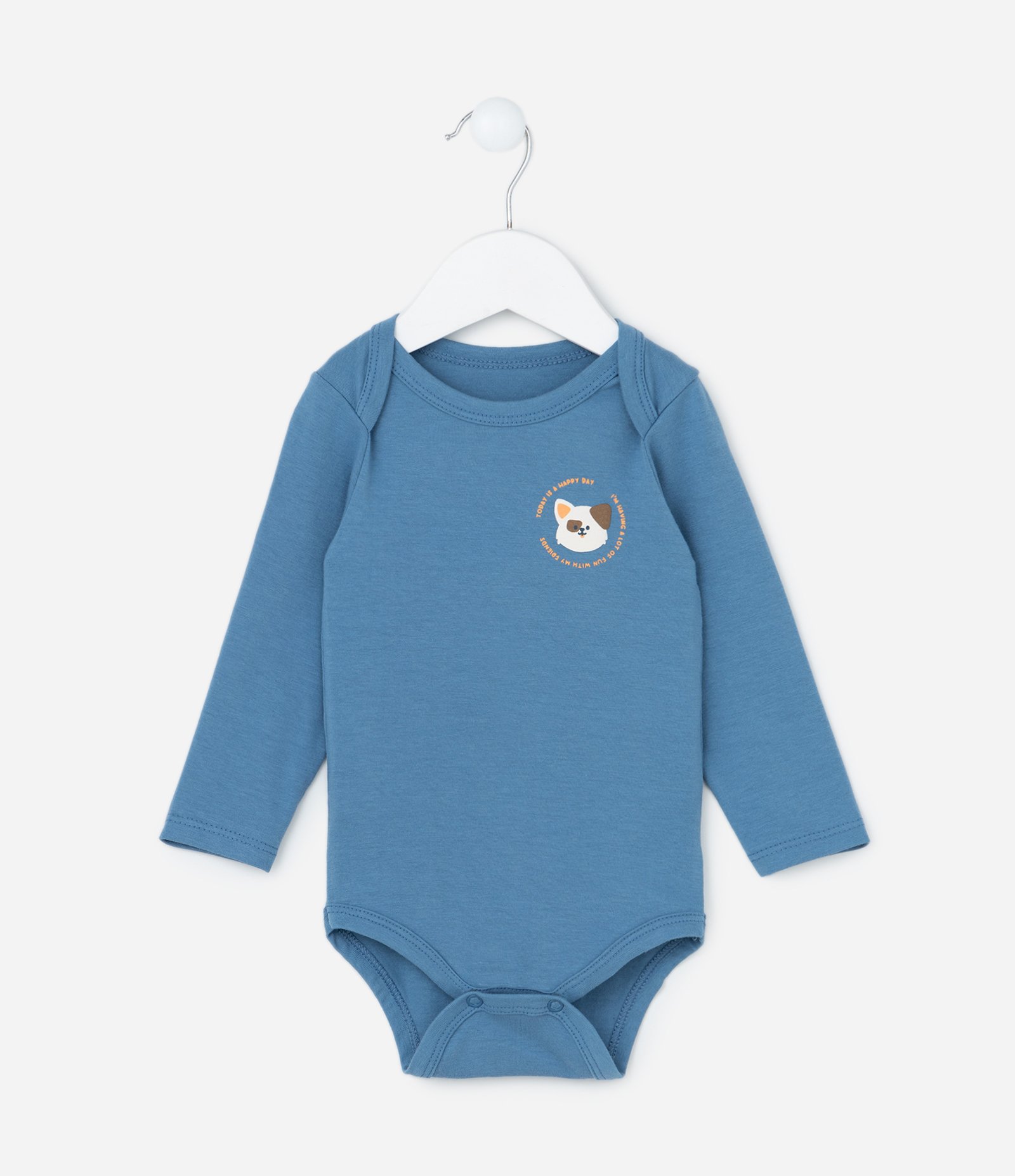 Body Infantil com Estampa Cachorrinho - Tam 0 a 18 meses Azul 1